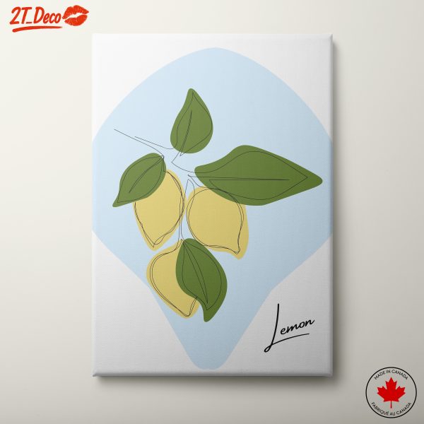 Lemon Botanical Art with Leaves