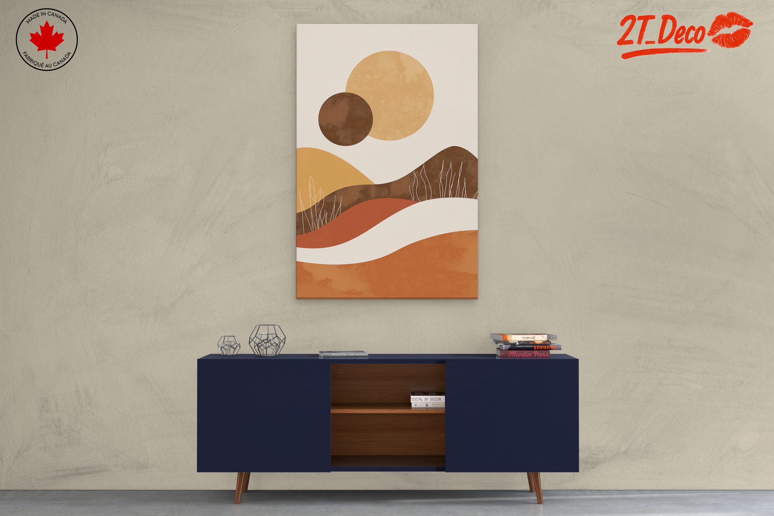 Modern Abstract Landscape with Organic Shapes - Image 3