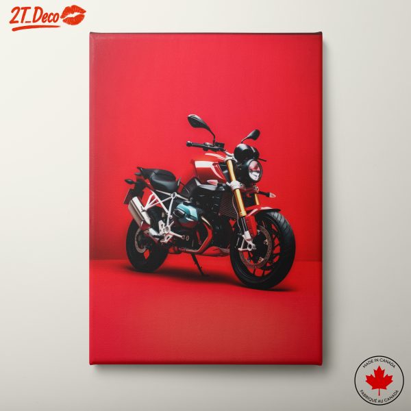 Stylish Motorcycle Art in Bold Red