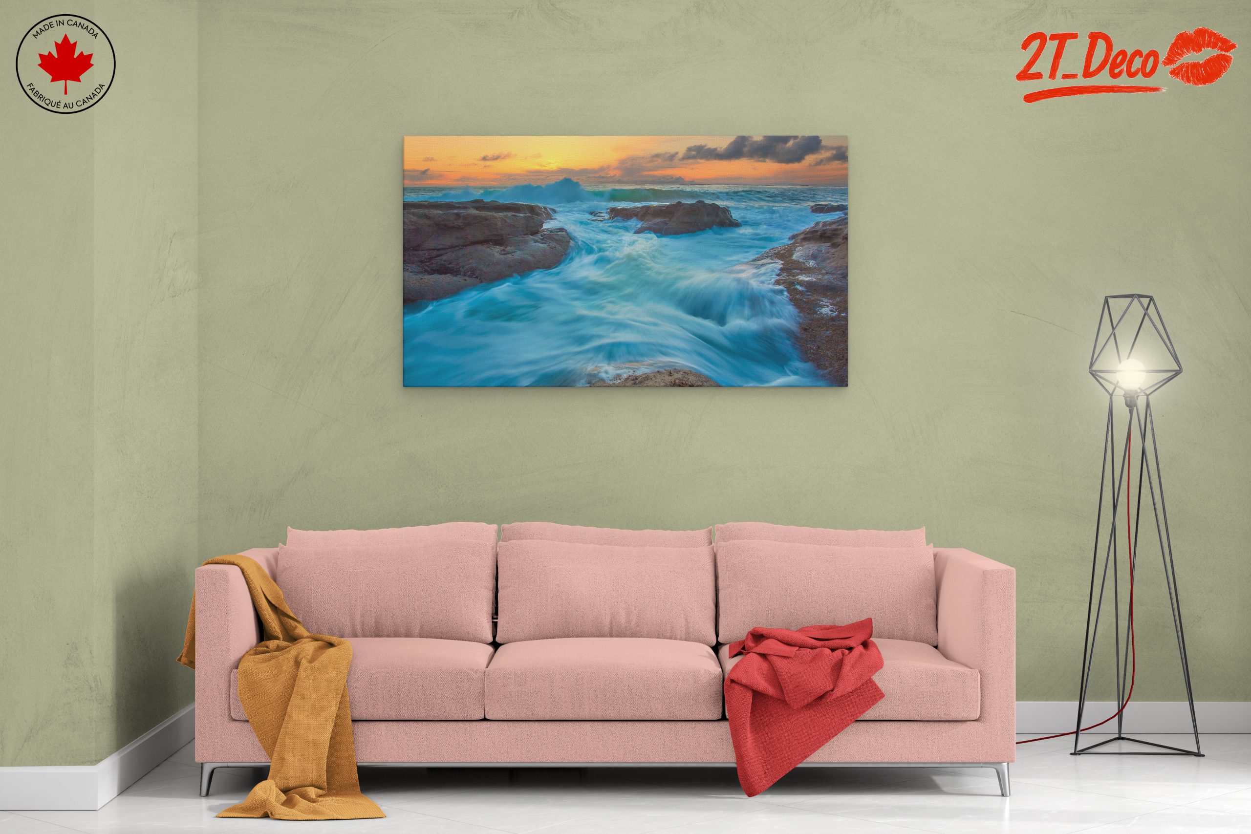Serene Beach Sunset Over Waves - Image 2
