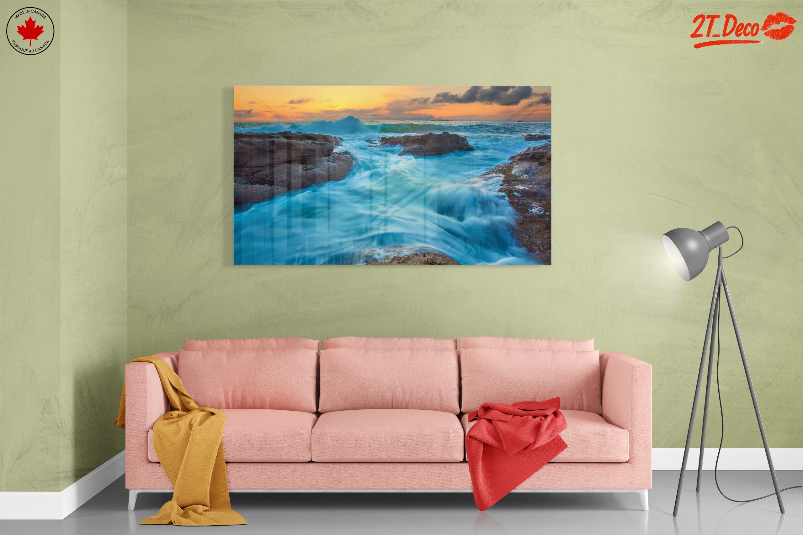 Serene Beach Sunset Over Waves - Image 7
