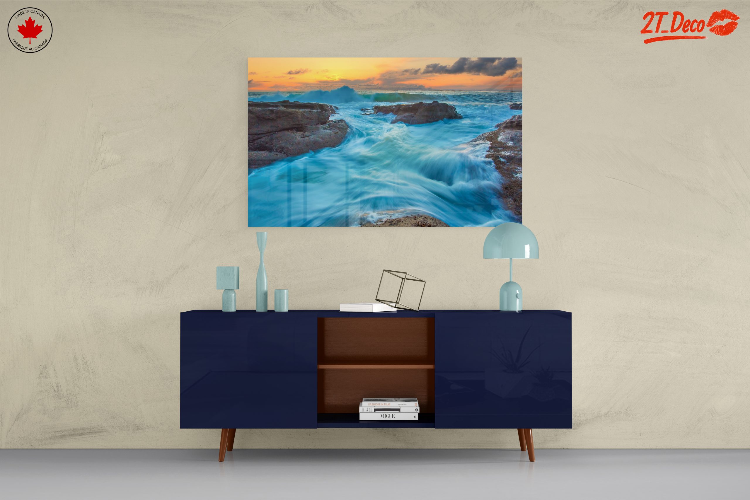Serene Beach Sunset Over Waves - Image 8
