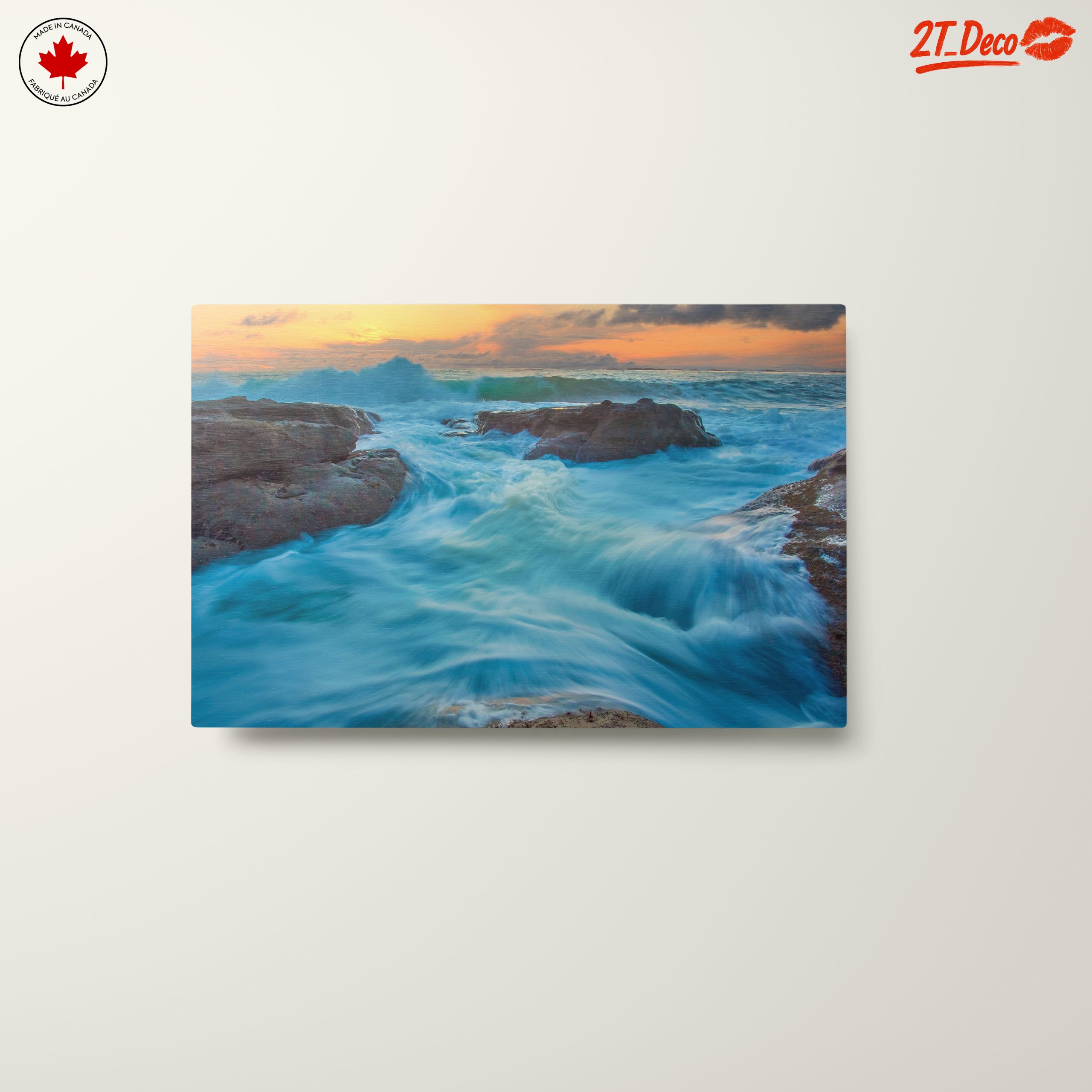 Serene Beach Sunset Over Waves - Image 10