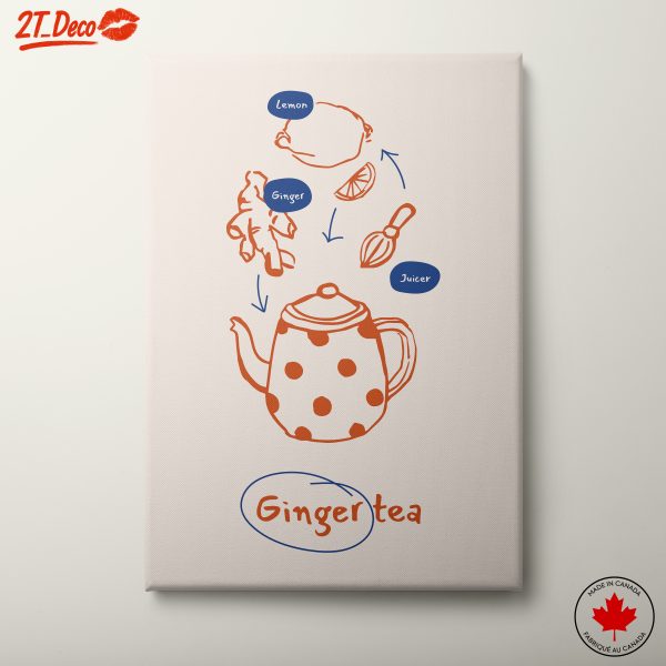 Playful Ginger Tea Ingredients Art