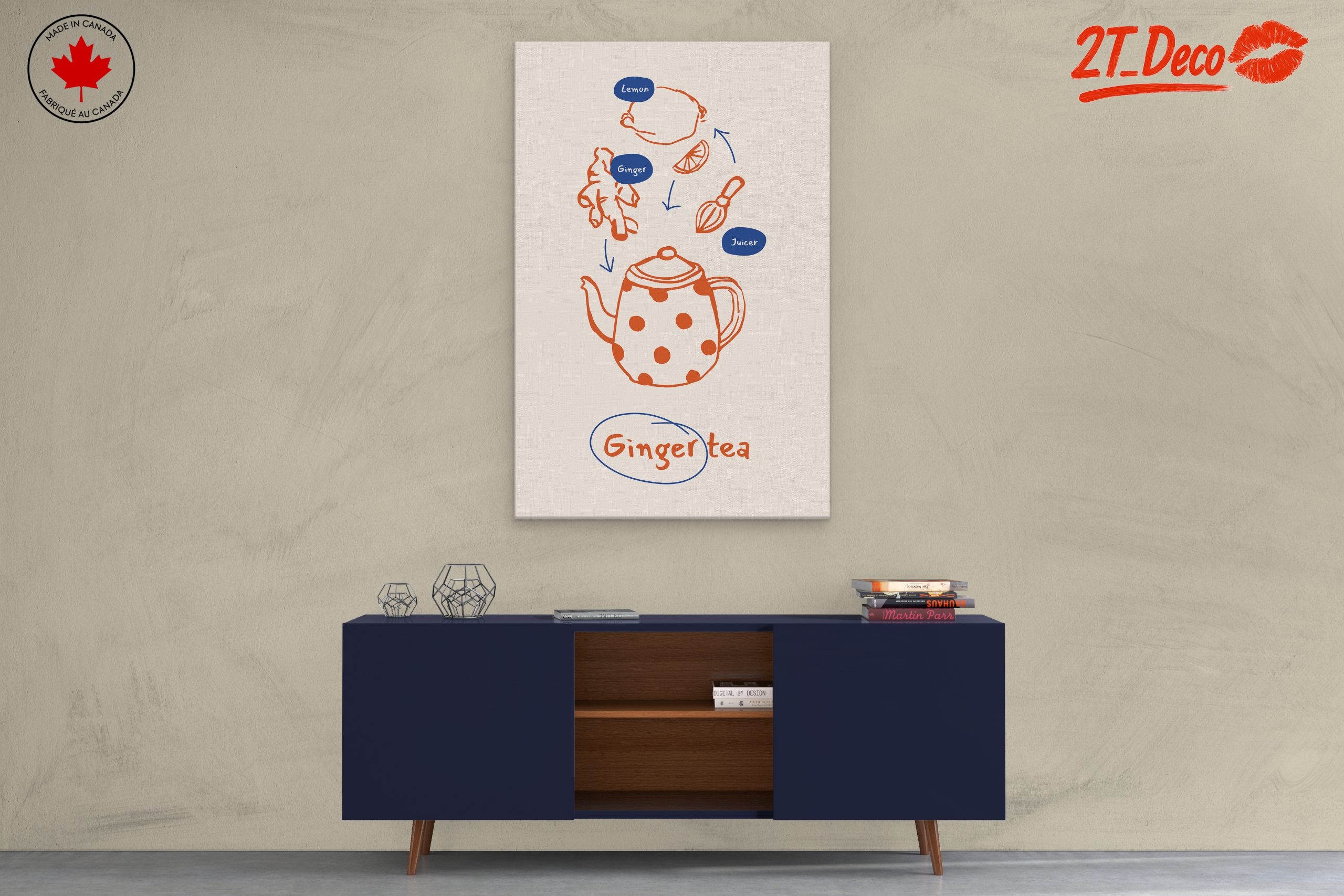 Playful Ginger Tea Ingredients Art - Image 3