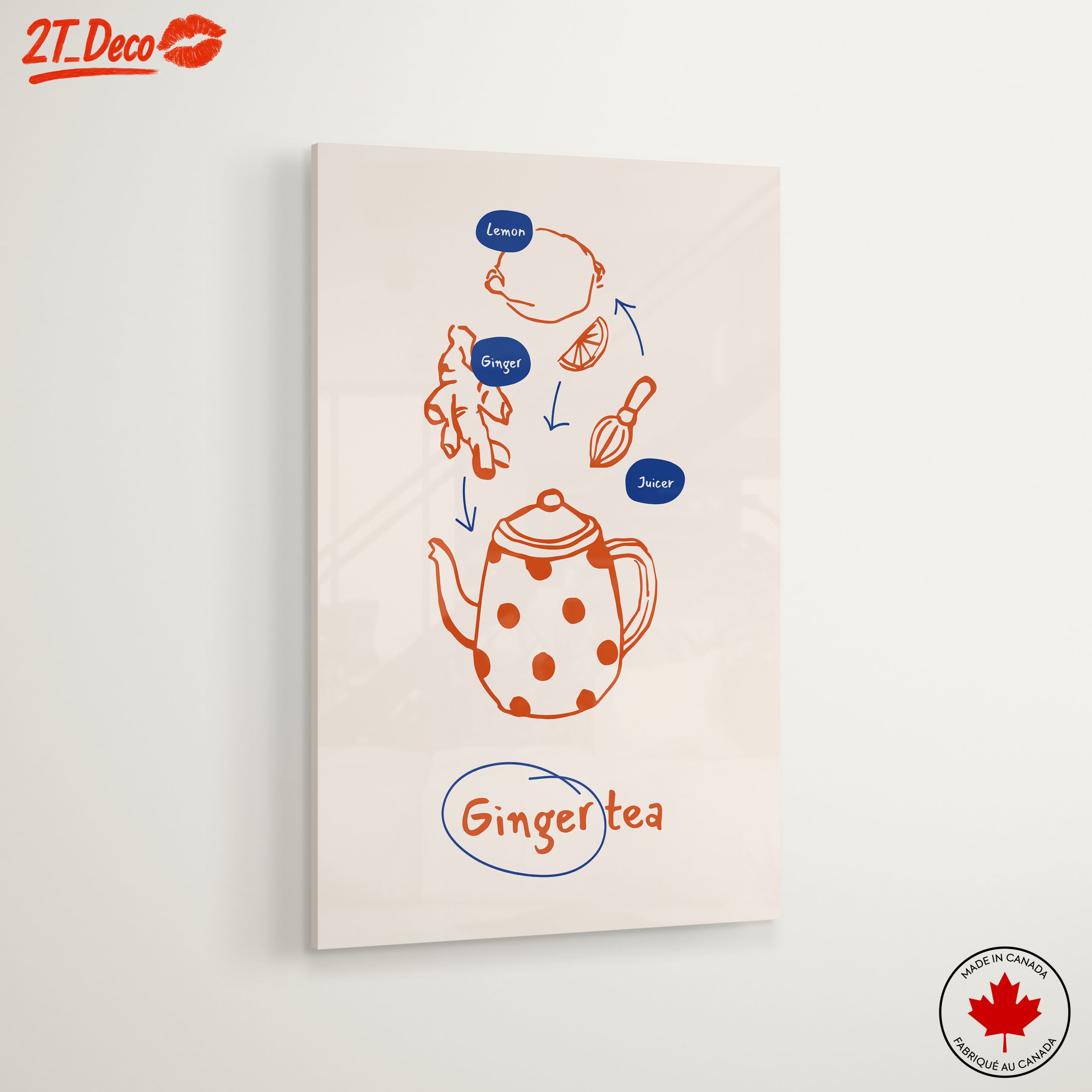 Playful Ginger Tea Ingredients Art - Image 6