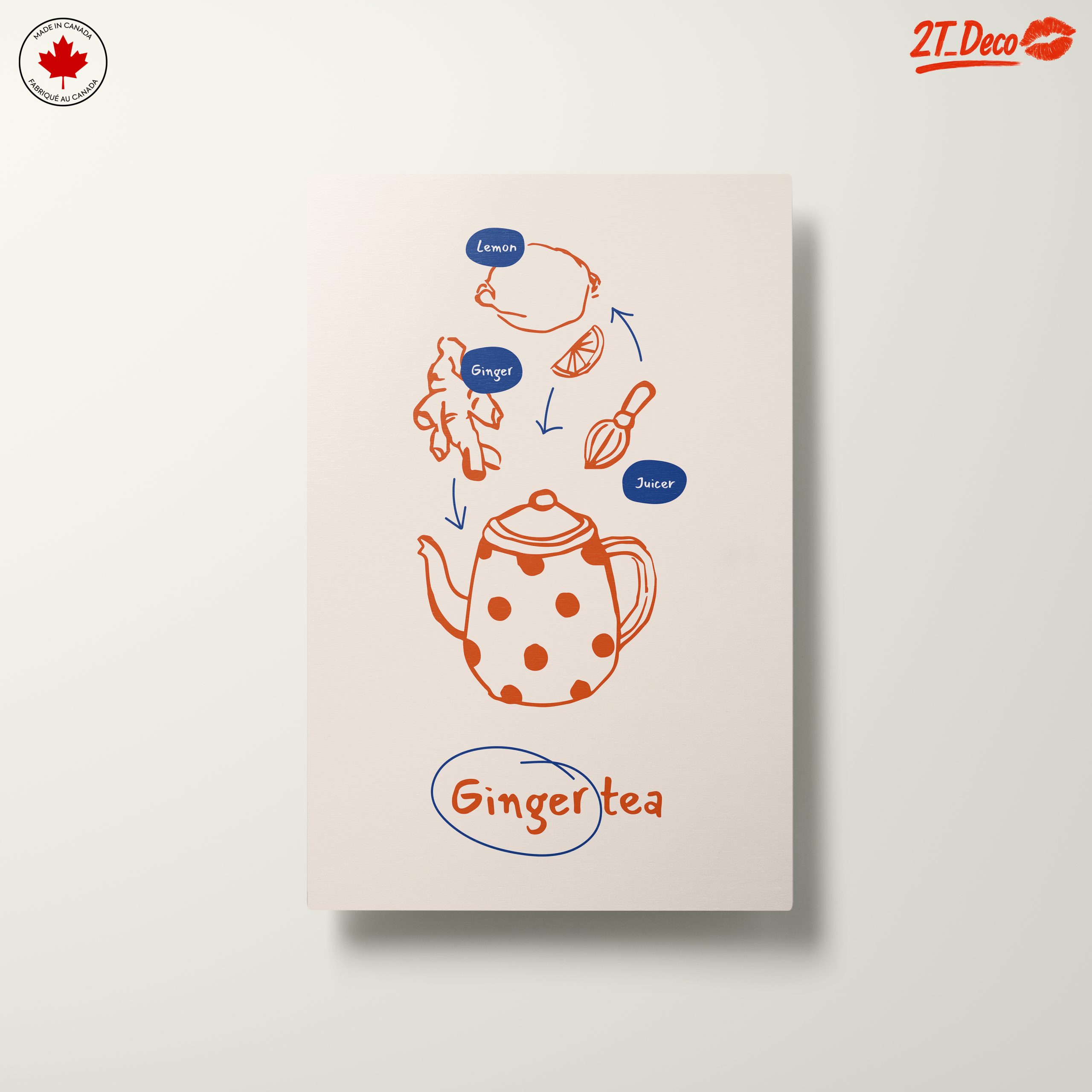 Playful Ginger Tea Ingredients Art - Image 10