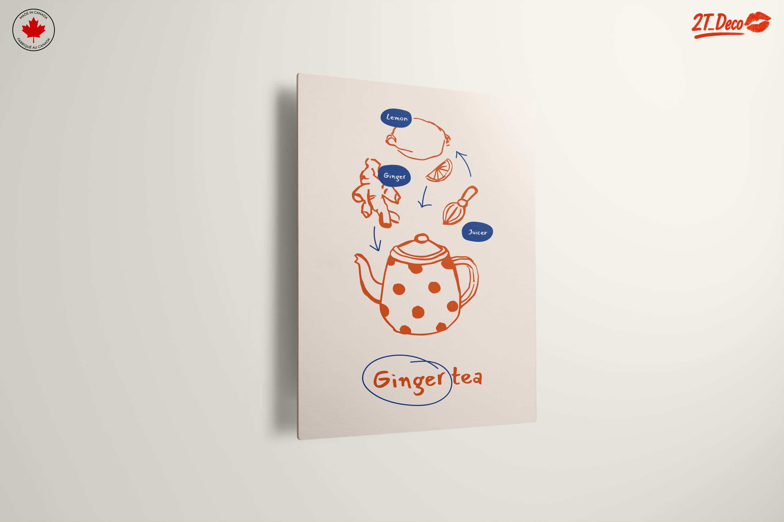 Playful Ginger Tea Ingredients Art - Image 13