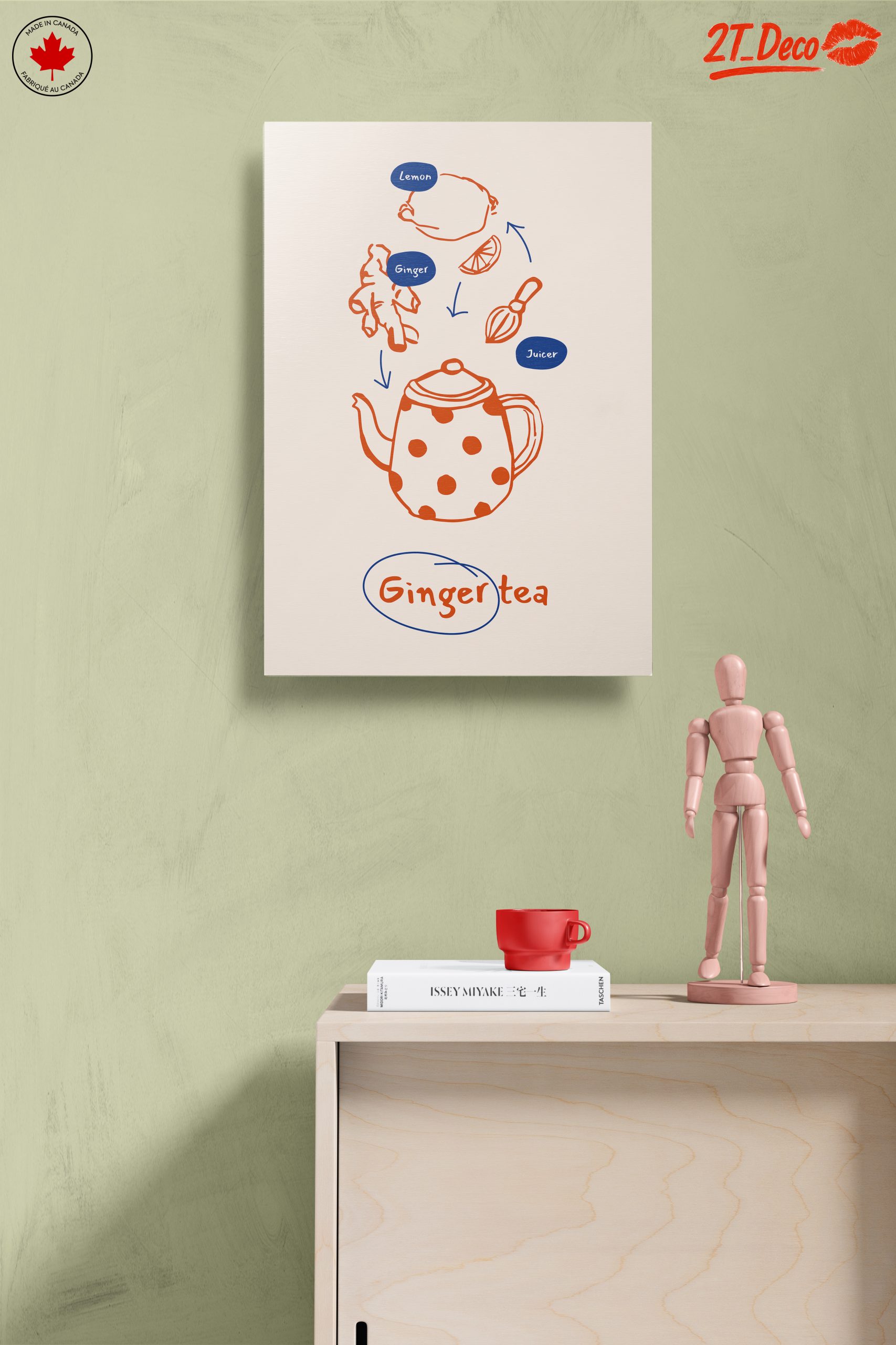 Playful Ginger Tea Ingredients Art - Image 14
