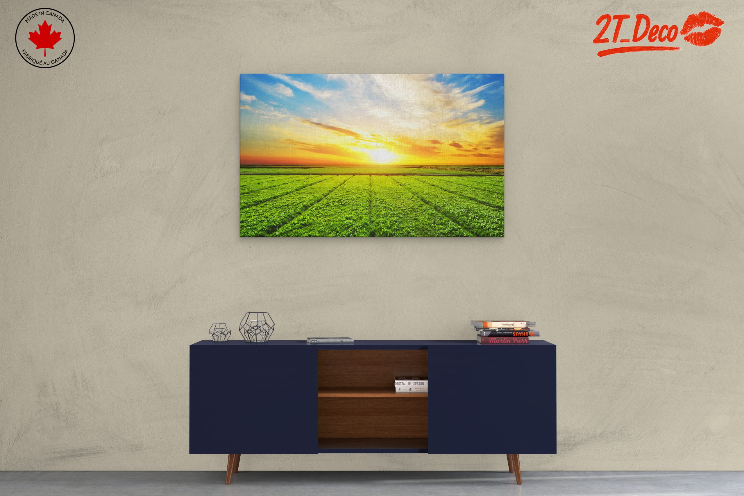 Vibrant Sunrise Over Green Fields - Image 3