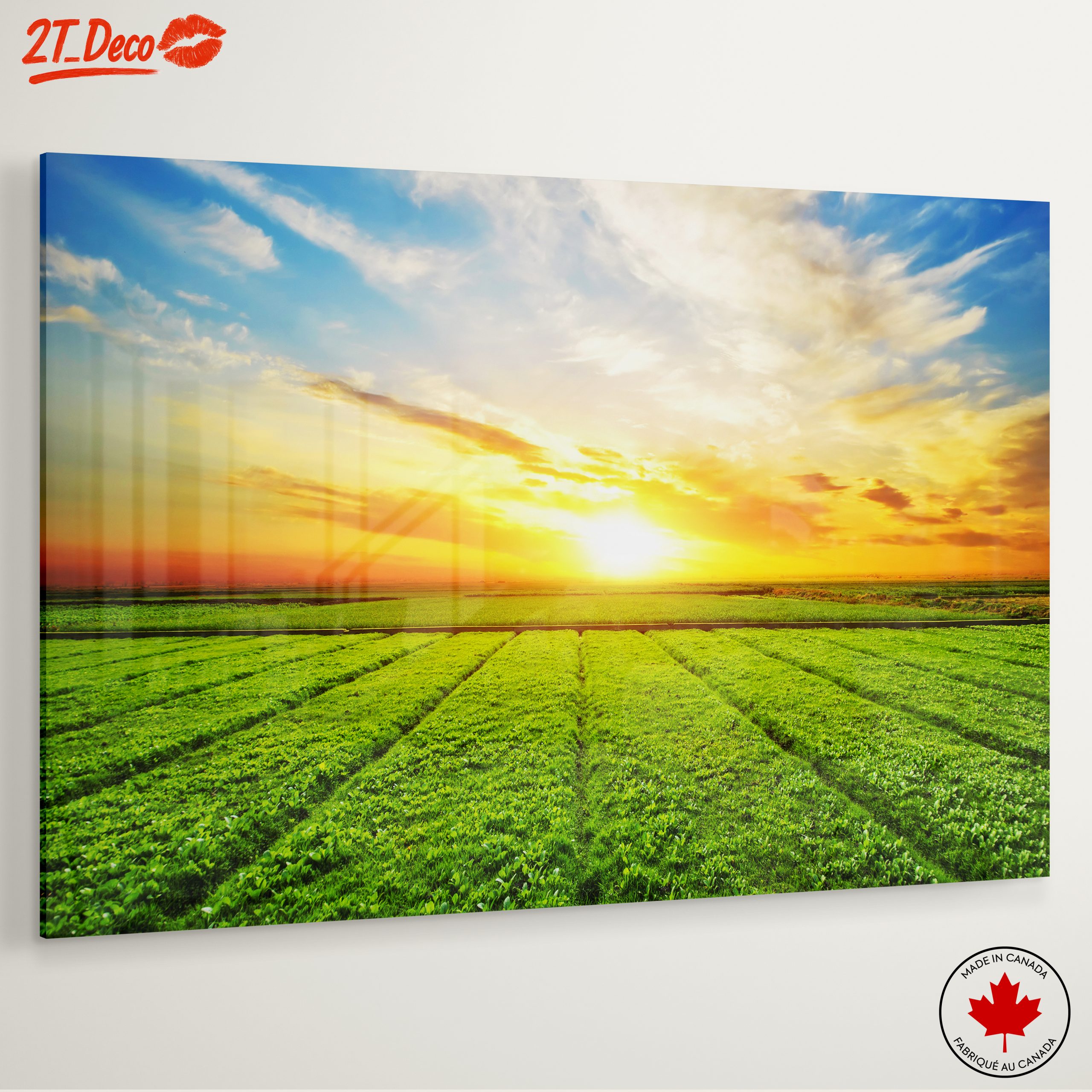 Vibrant Sunrise Over Green Fields - Image 6
