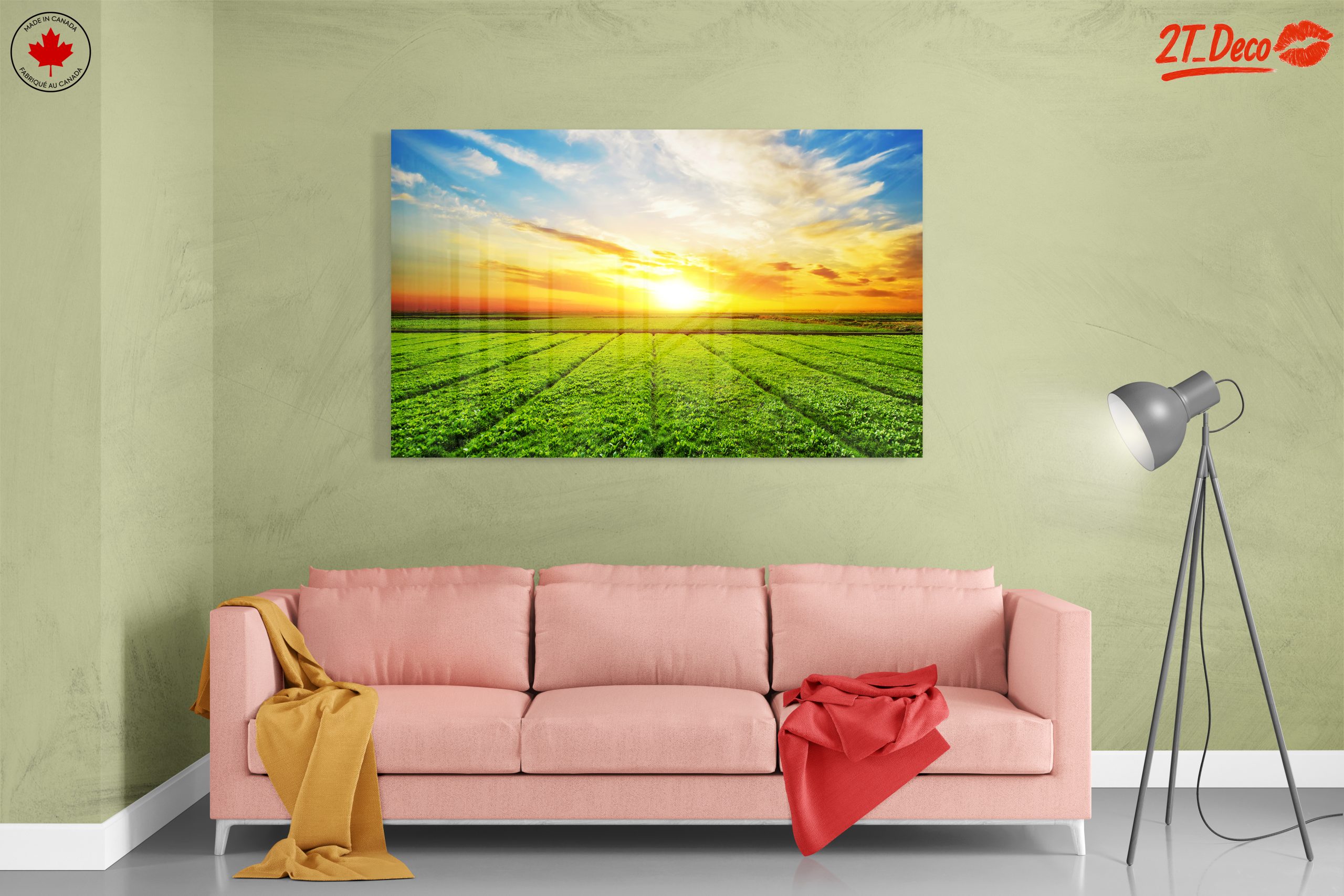 Vibrant Sunrise Over Green Fields - Image 7