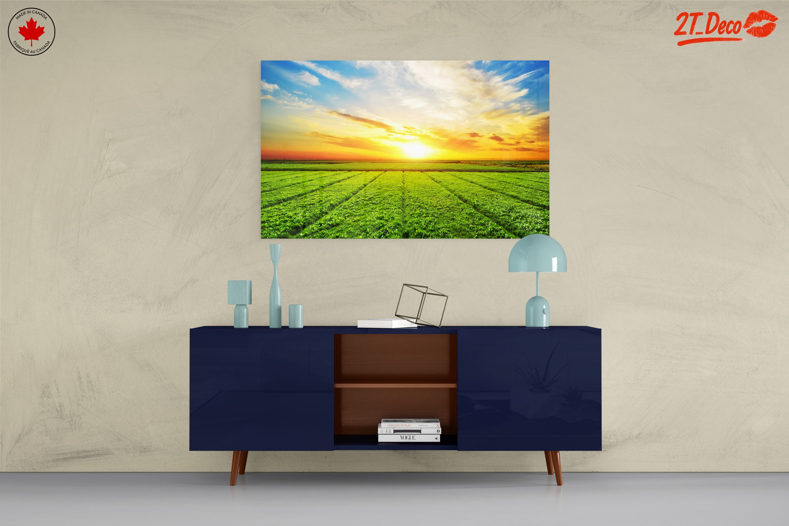 Vibrant Sunrise Over Green Fields - Image 8