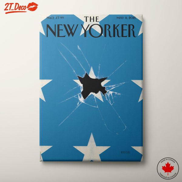 New Yorker Cover Art with Bullet Hole