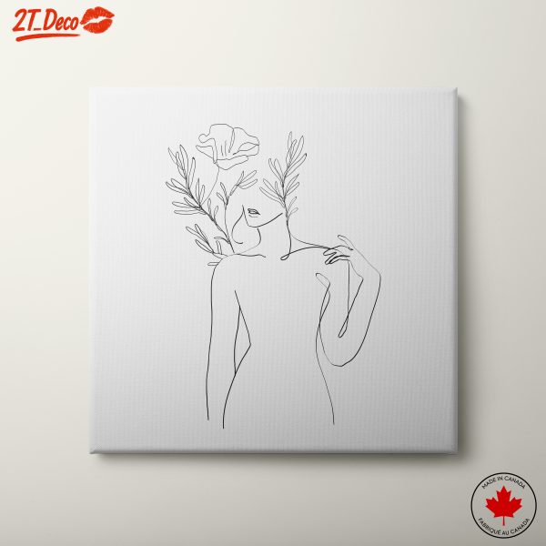 Elegant Minimalist Female Figure with Floral Elements