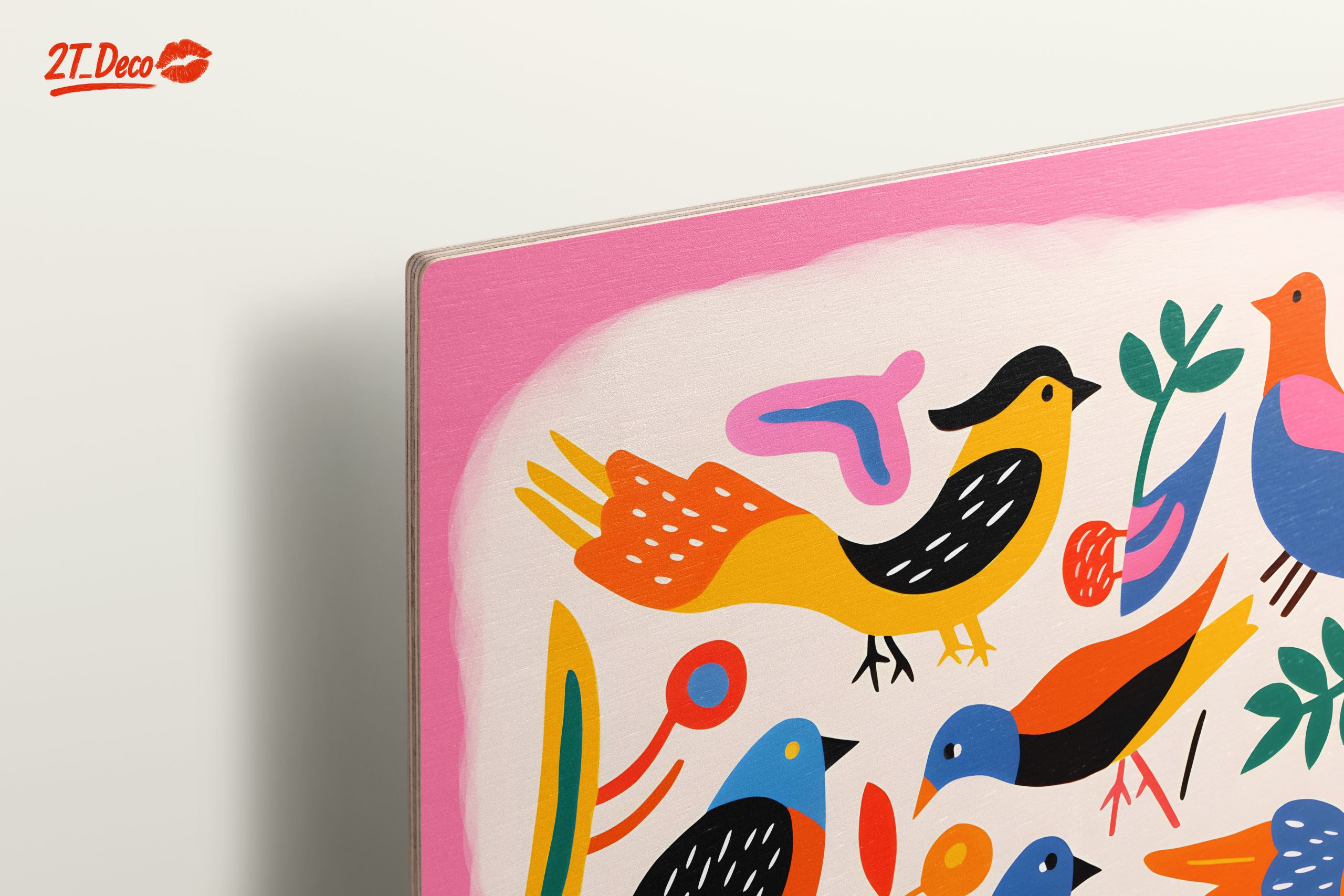 Playful Birds and Colorful Flora Art - Image 15