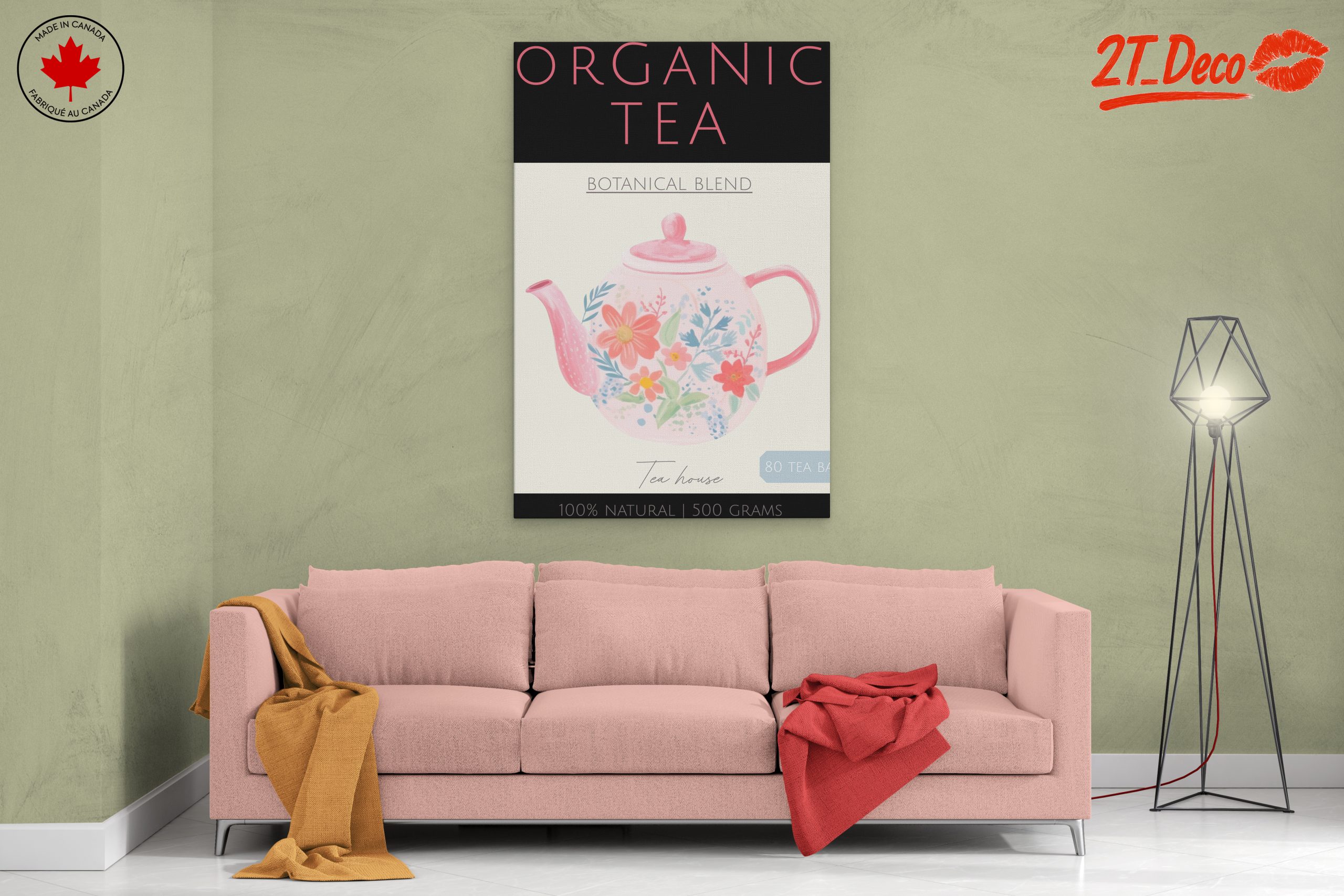 Charming Botanical Tea Teapot Artwork - Image 2