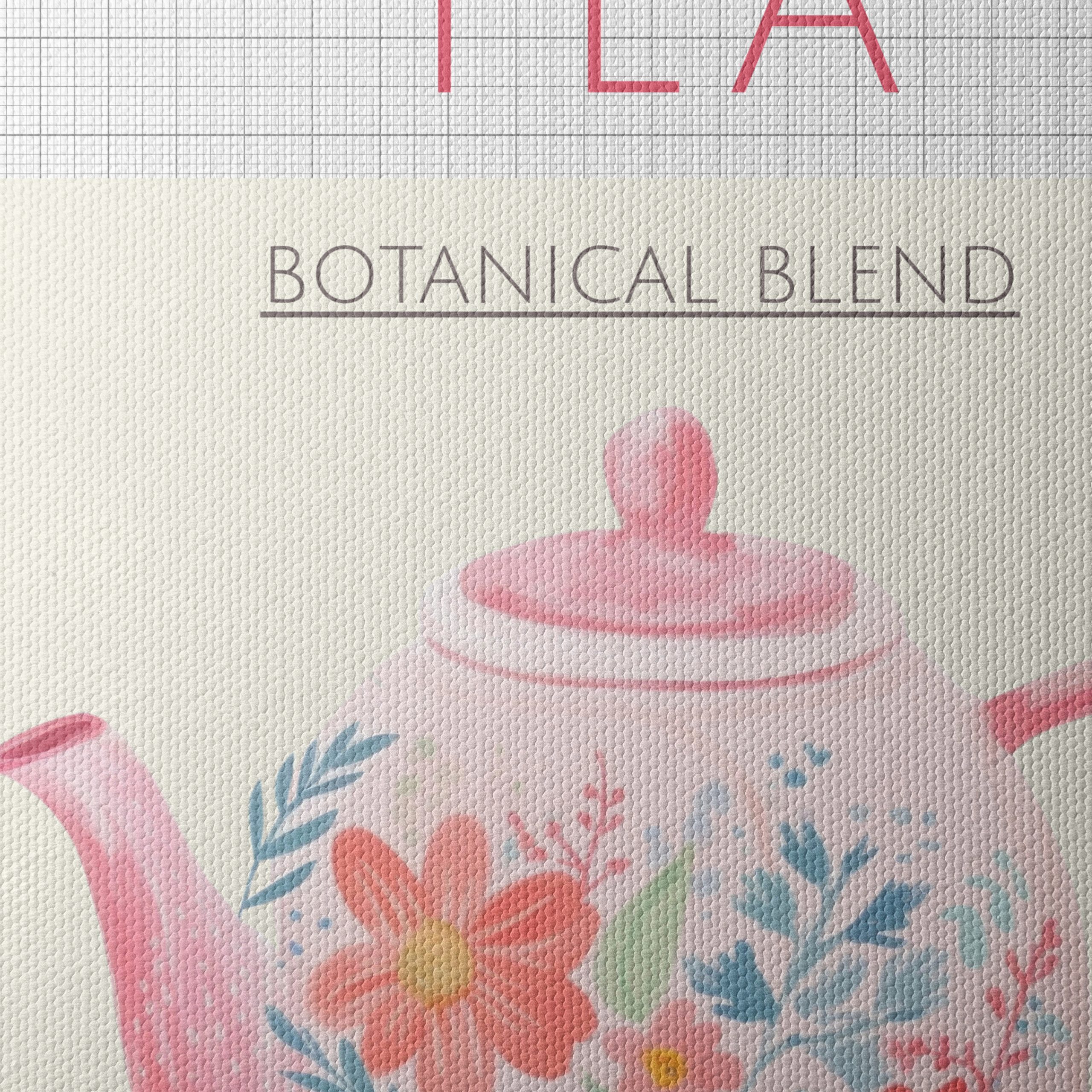 Charming Botanical Tea Teapot Artwork - Image 4