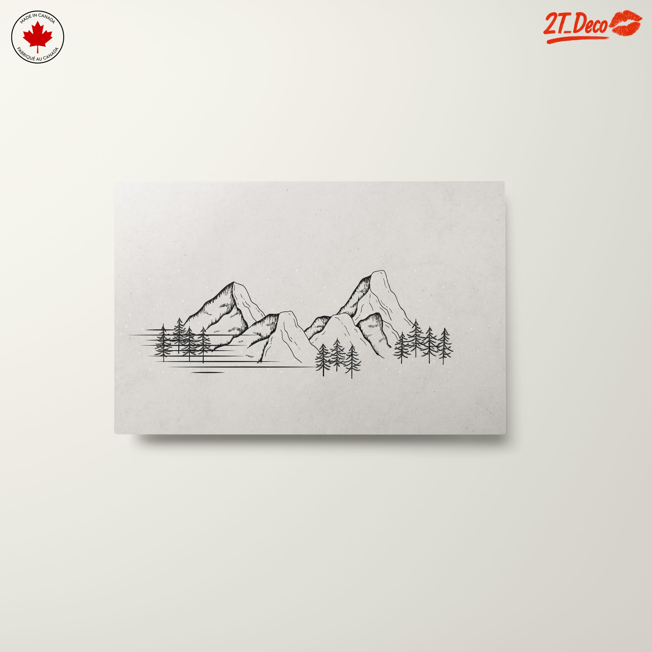 Serene Nature Illustration of Mountains and Trees - Image 10