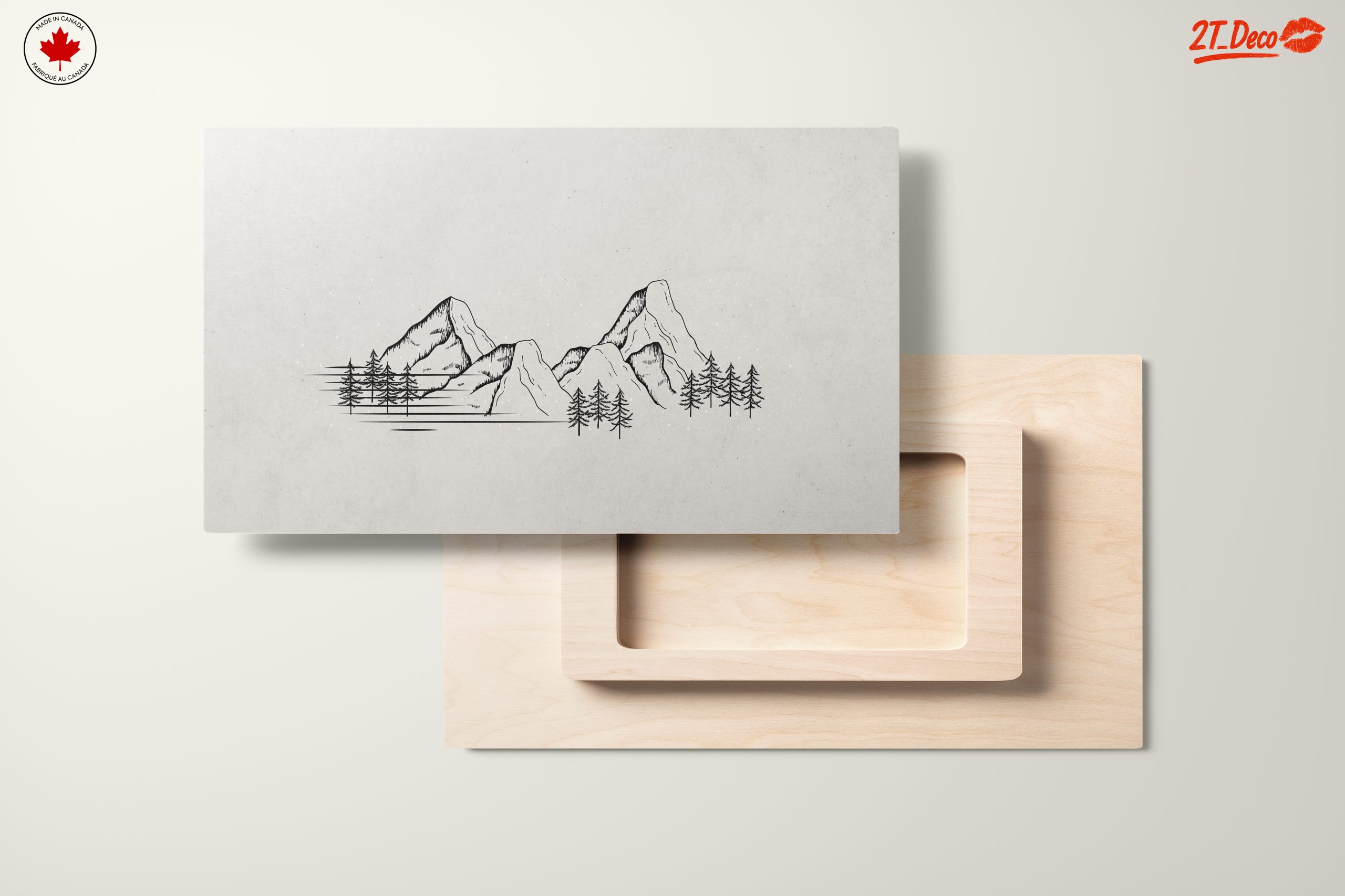 Serene Nature Illustration of Mountains and Trees - Image 11