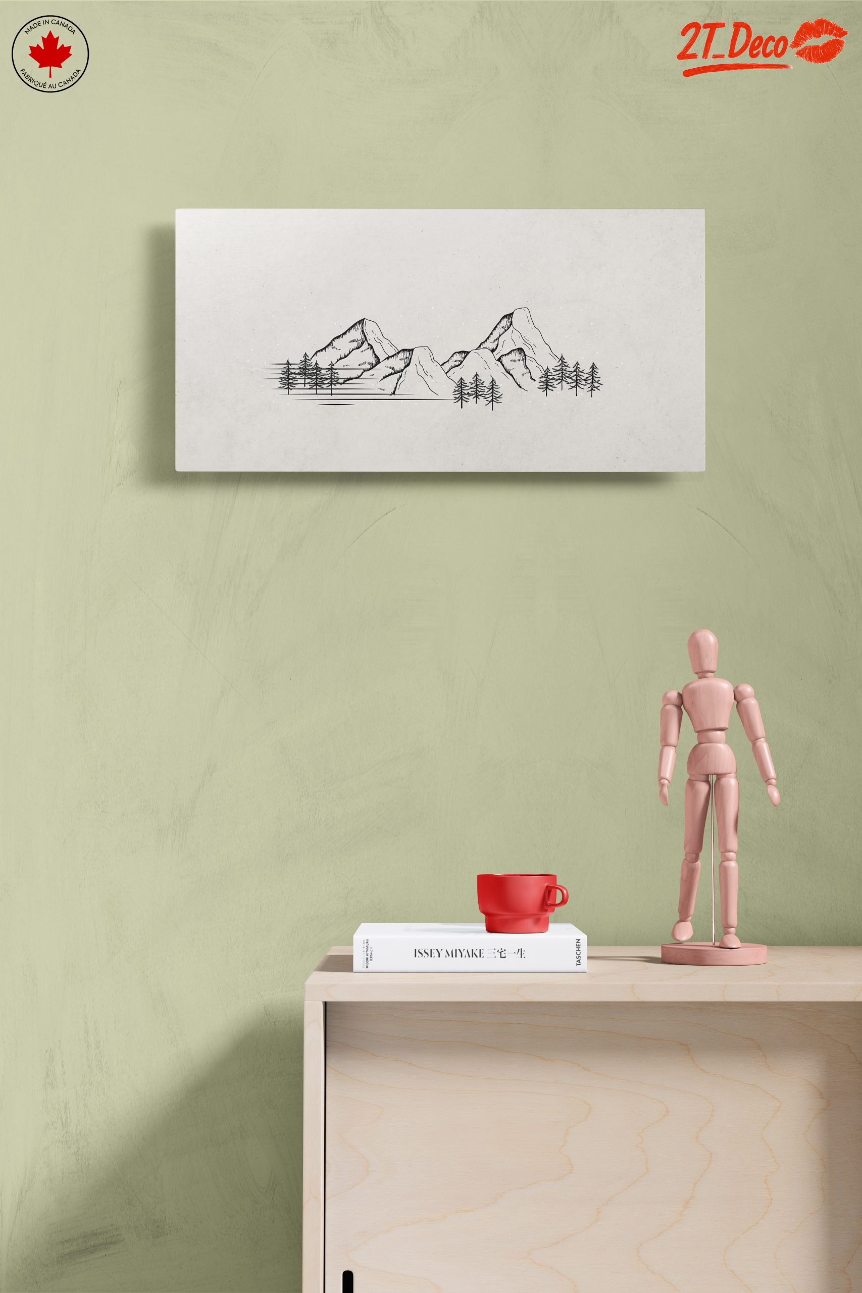 Serene Nature Illustration of Mountains and Trees - Image 14