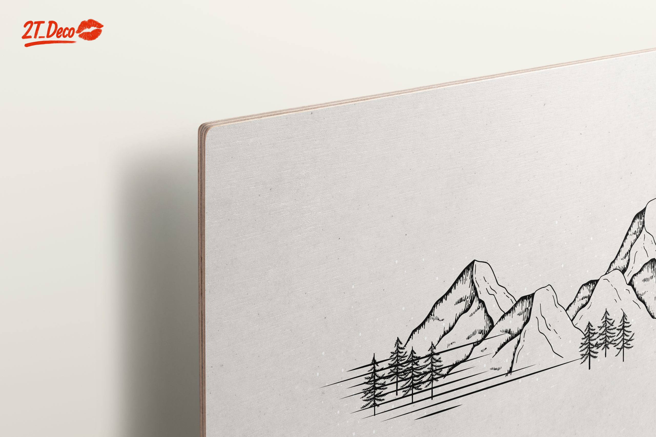 Serene Nature Illustration of Mountains and Trees - Image 15