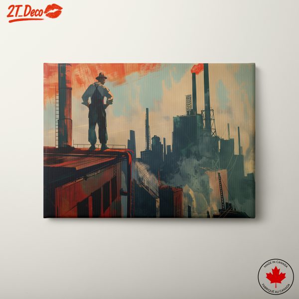 Industrial Cityscape with Figure