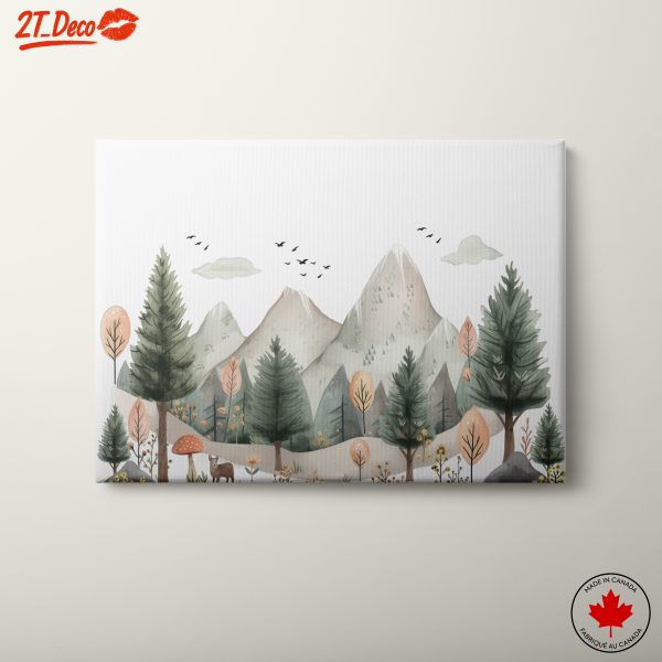 Serene Forest Landscape with Mountains