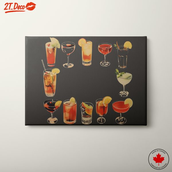 Colorful Cocktail Artwork for Home Bar