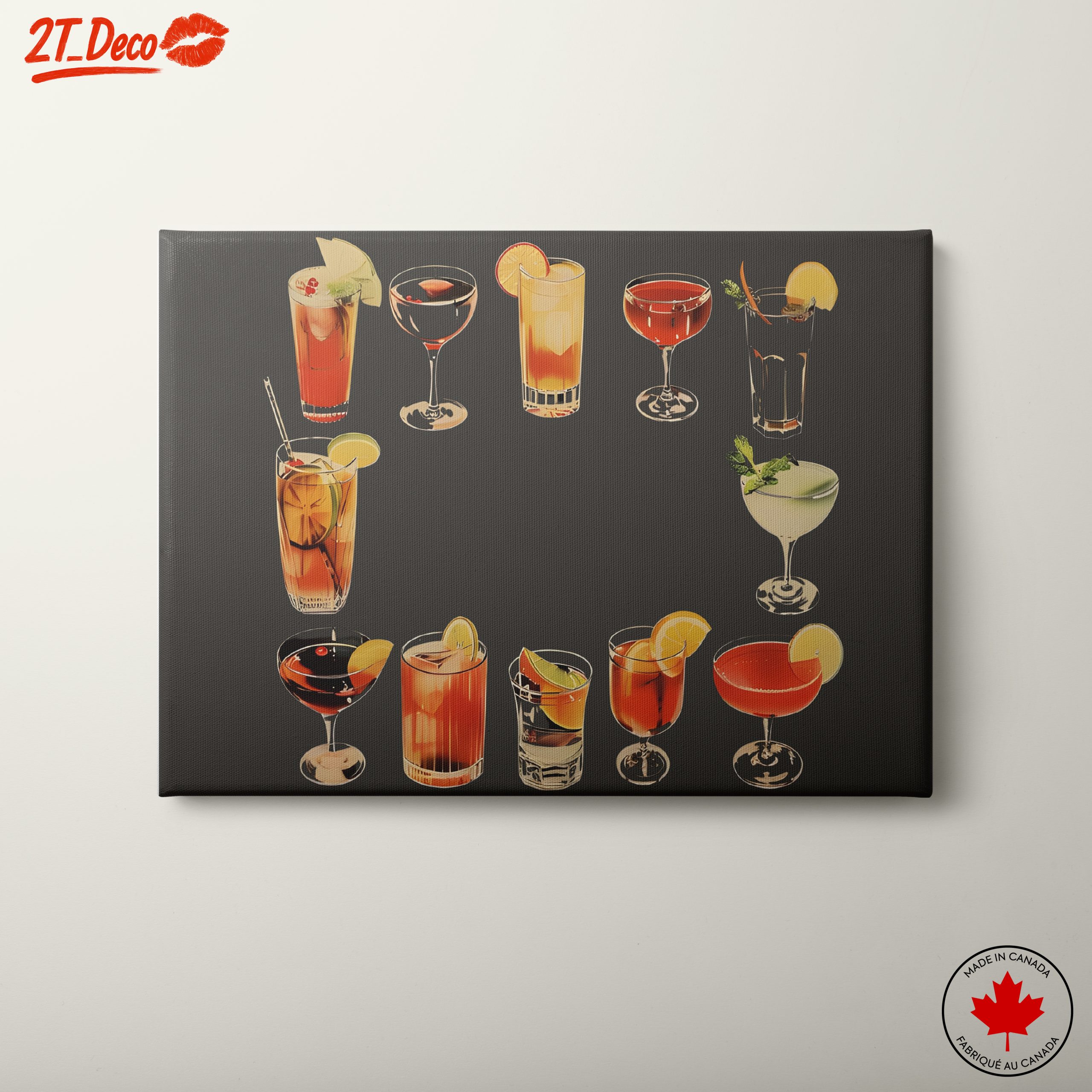 Colorful Cocktail Artwork for Home Bar
