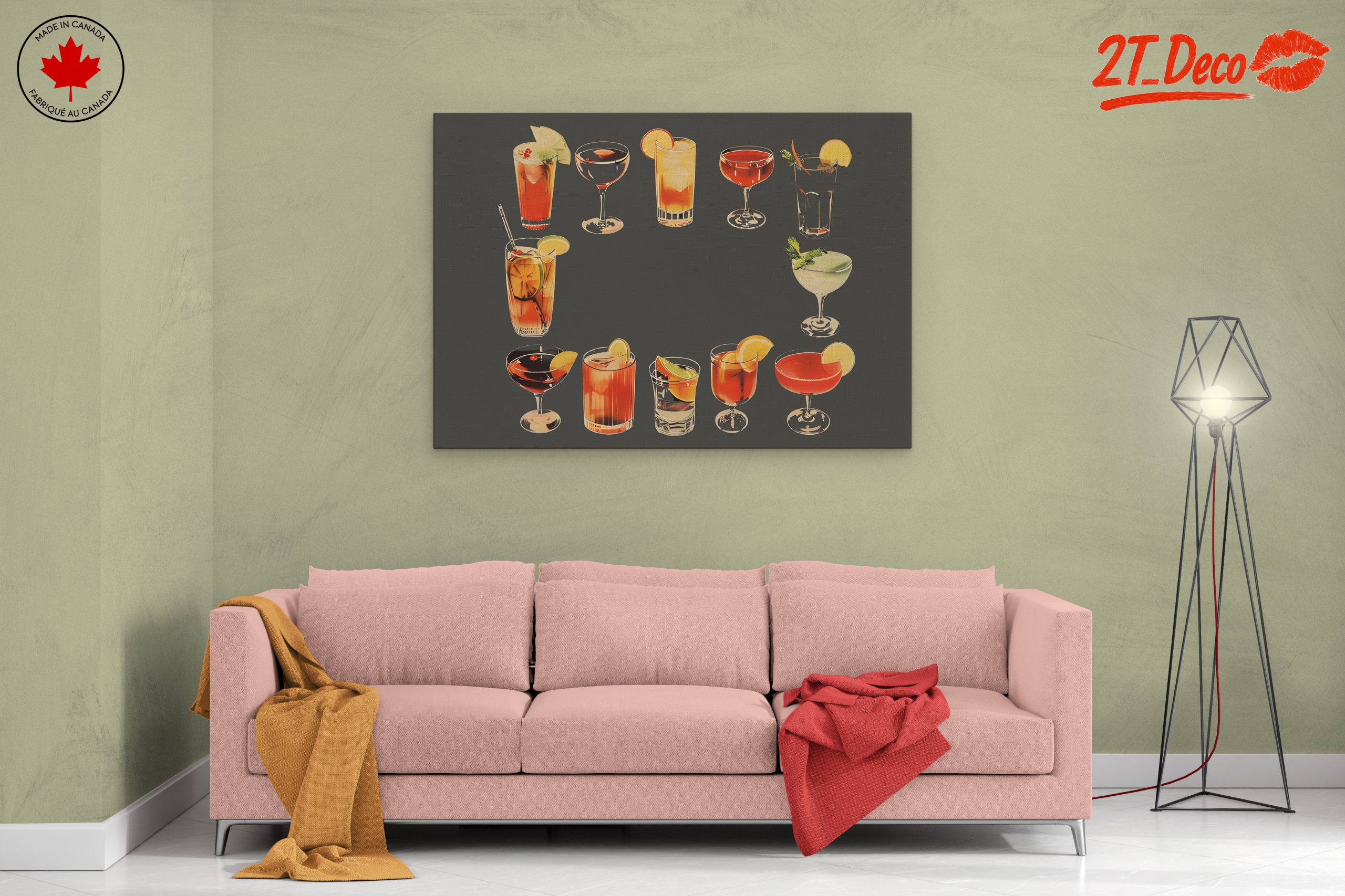 Colorful Cocktail Artwork for Home Bar - Image 2