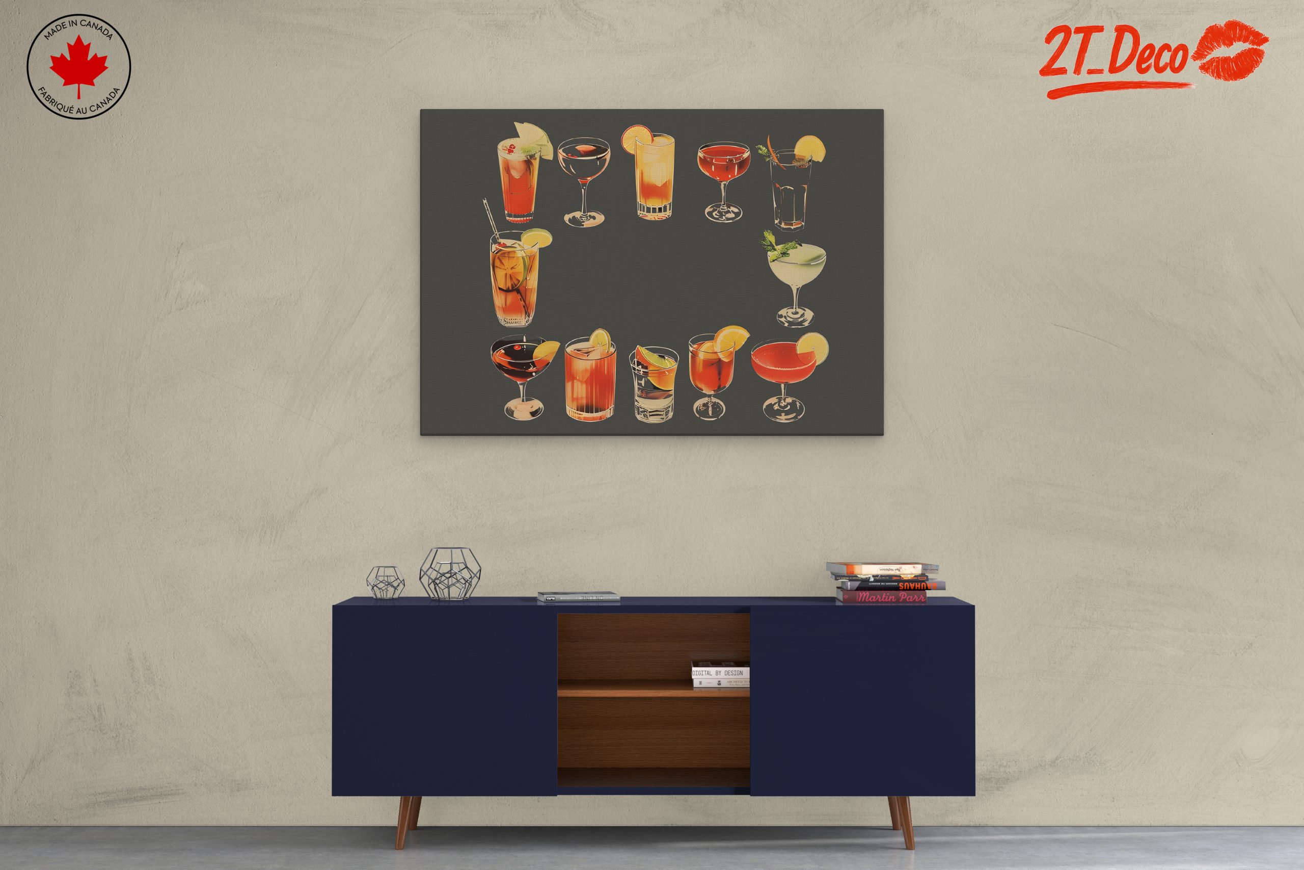 Colorful Cocktail Artwork for Home Bar - Image 3