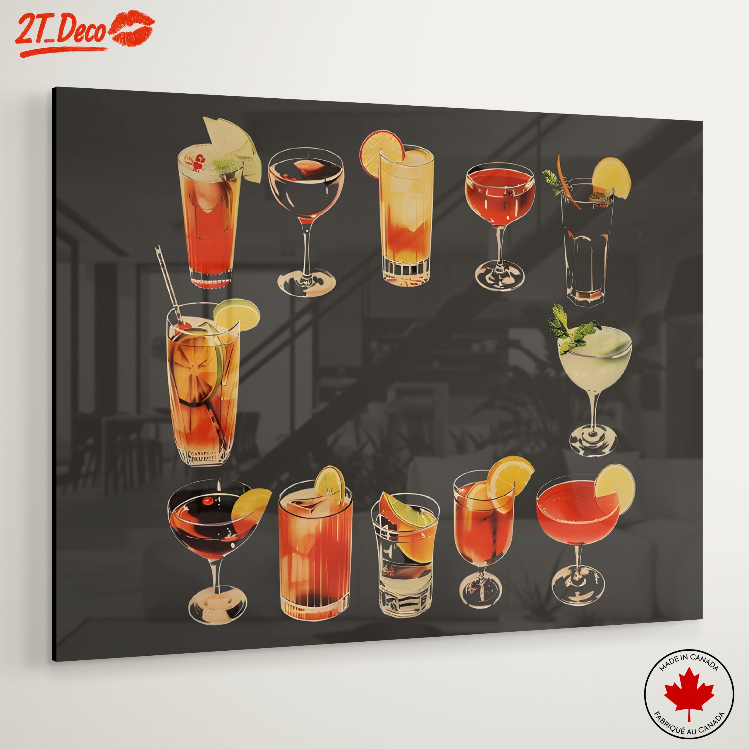Colorful Cocktail Artwork for Home Bar - Image 6