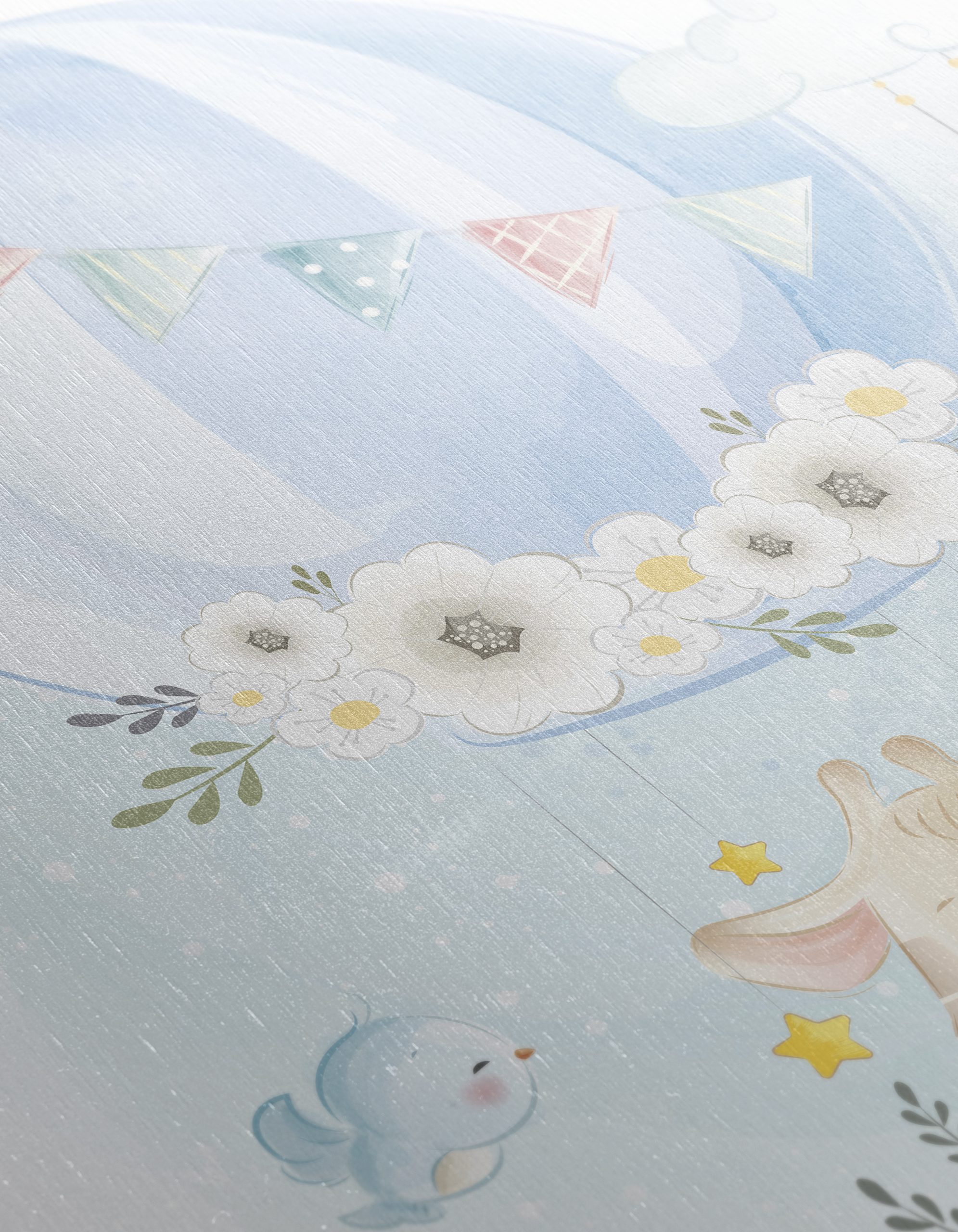 Whimsical Animal Art with Balloon and Clouds - Image 12