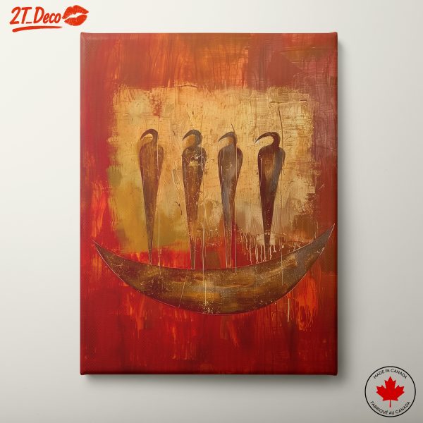 Abstract Art with Stylized Birds