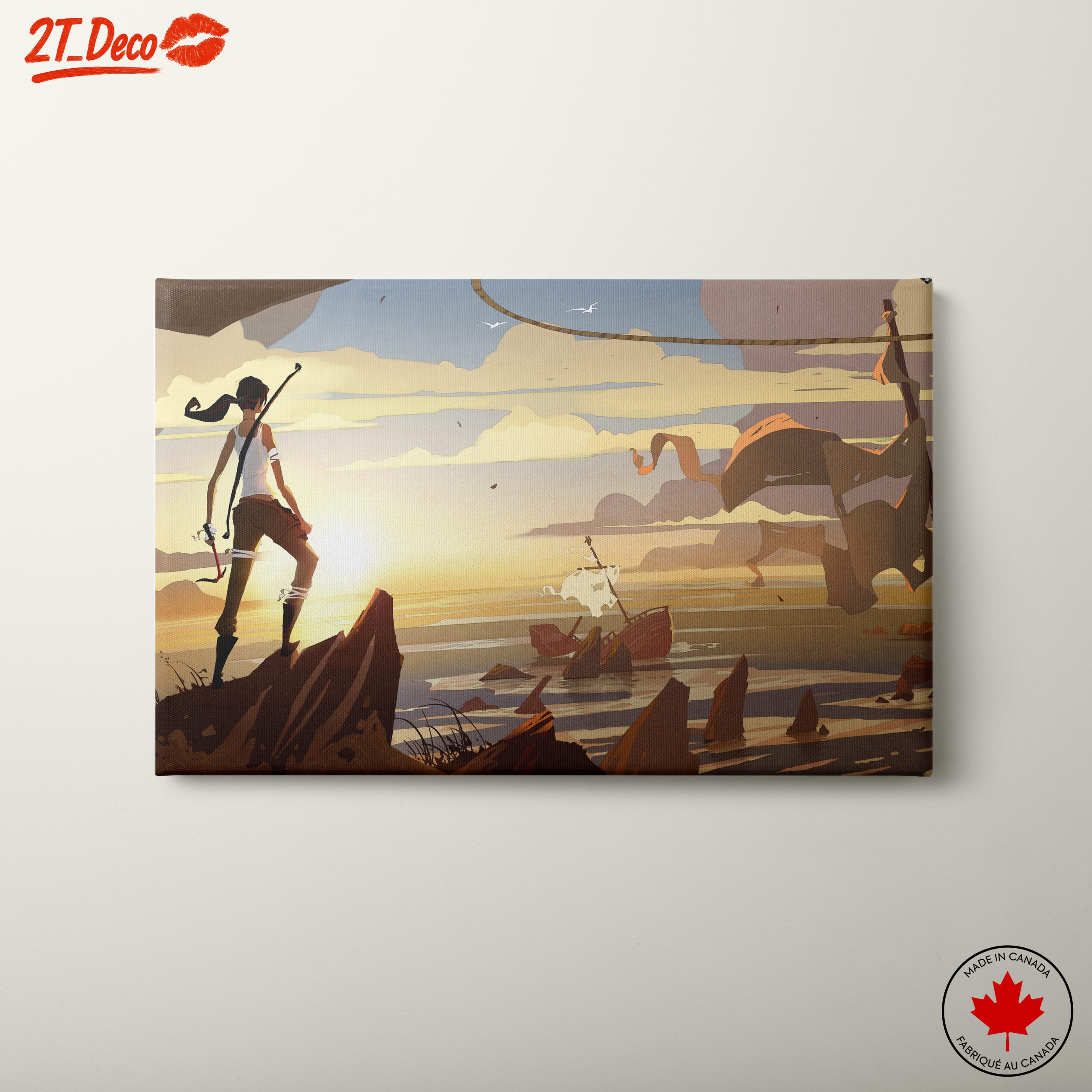 Serene Adventure Illustration at Sunset
