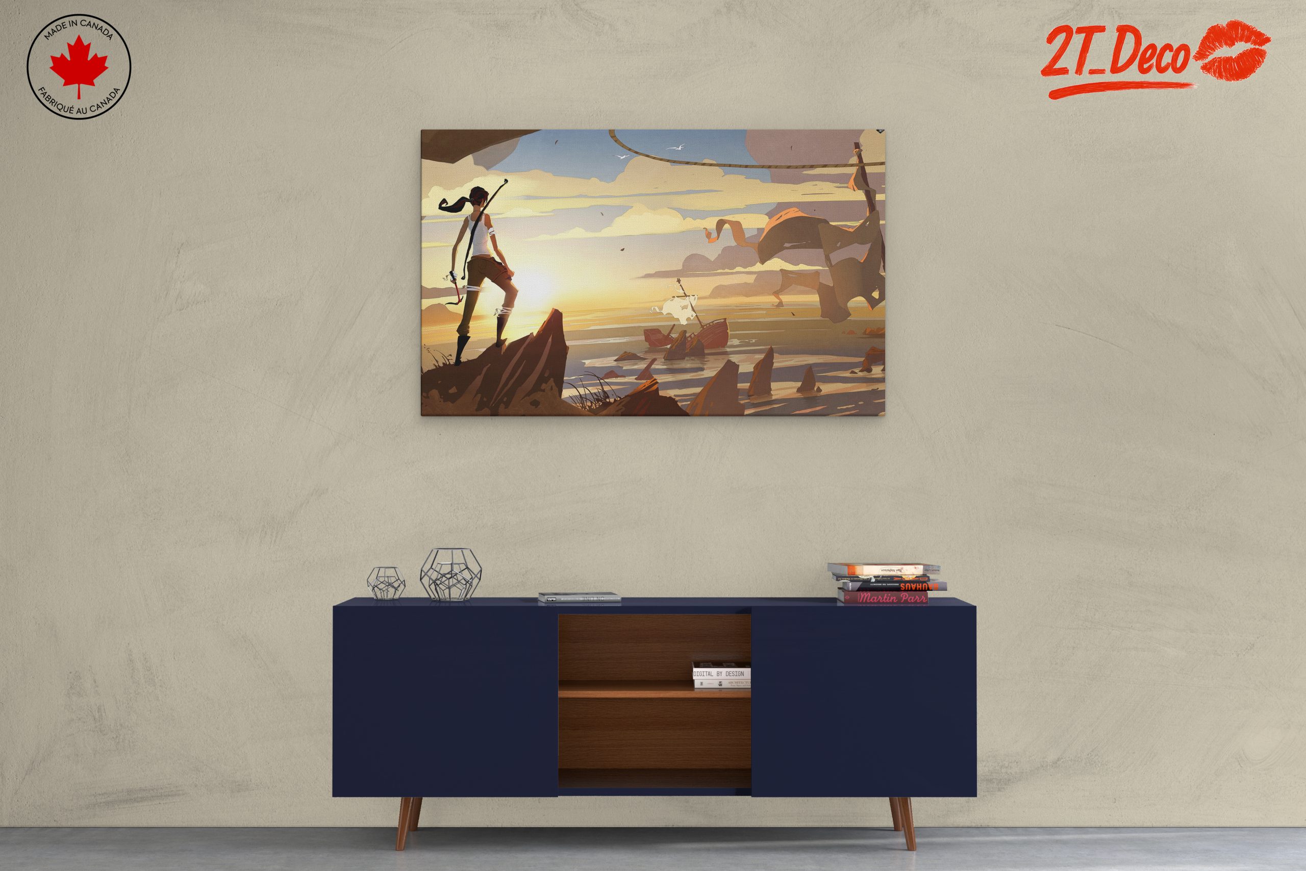 Serene Adventure Illustration at Sunset - Image 3
