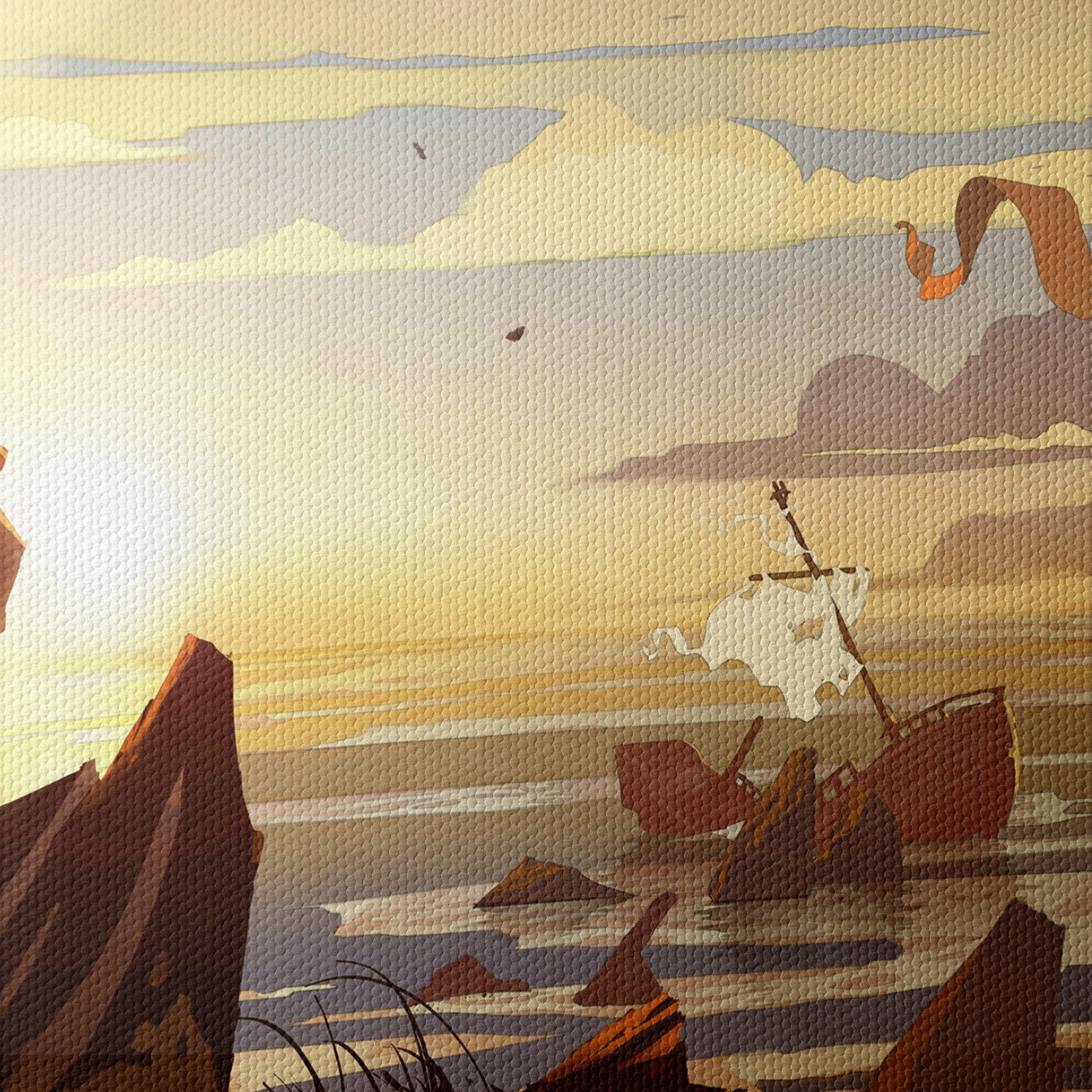 Serene Adventure Illustration at Sunset - Image 4