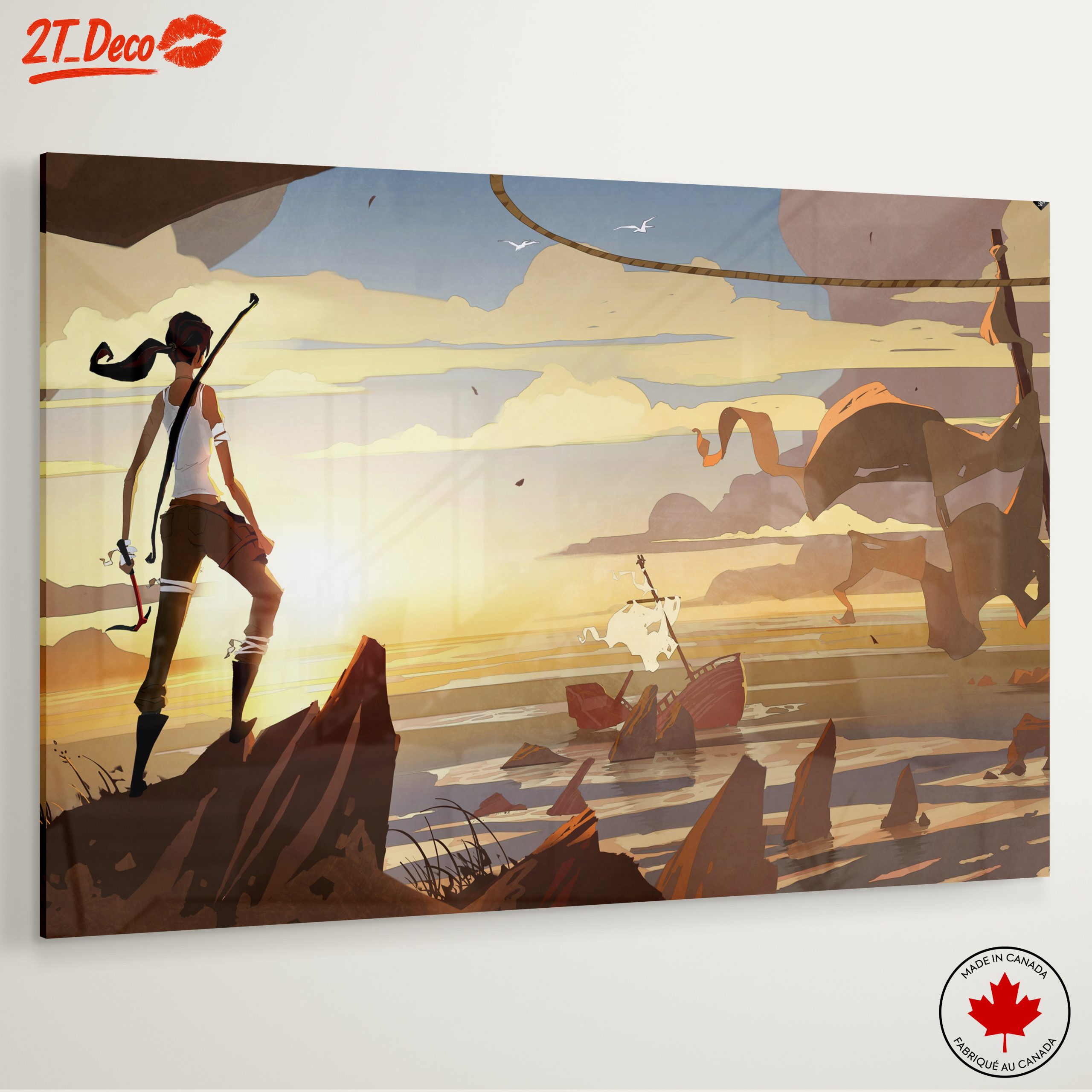 Serene Adventure Illustration at Sunset - Image 6