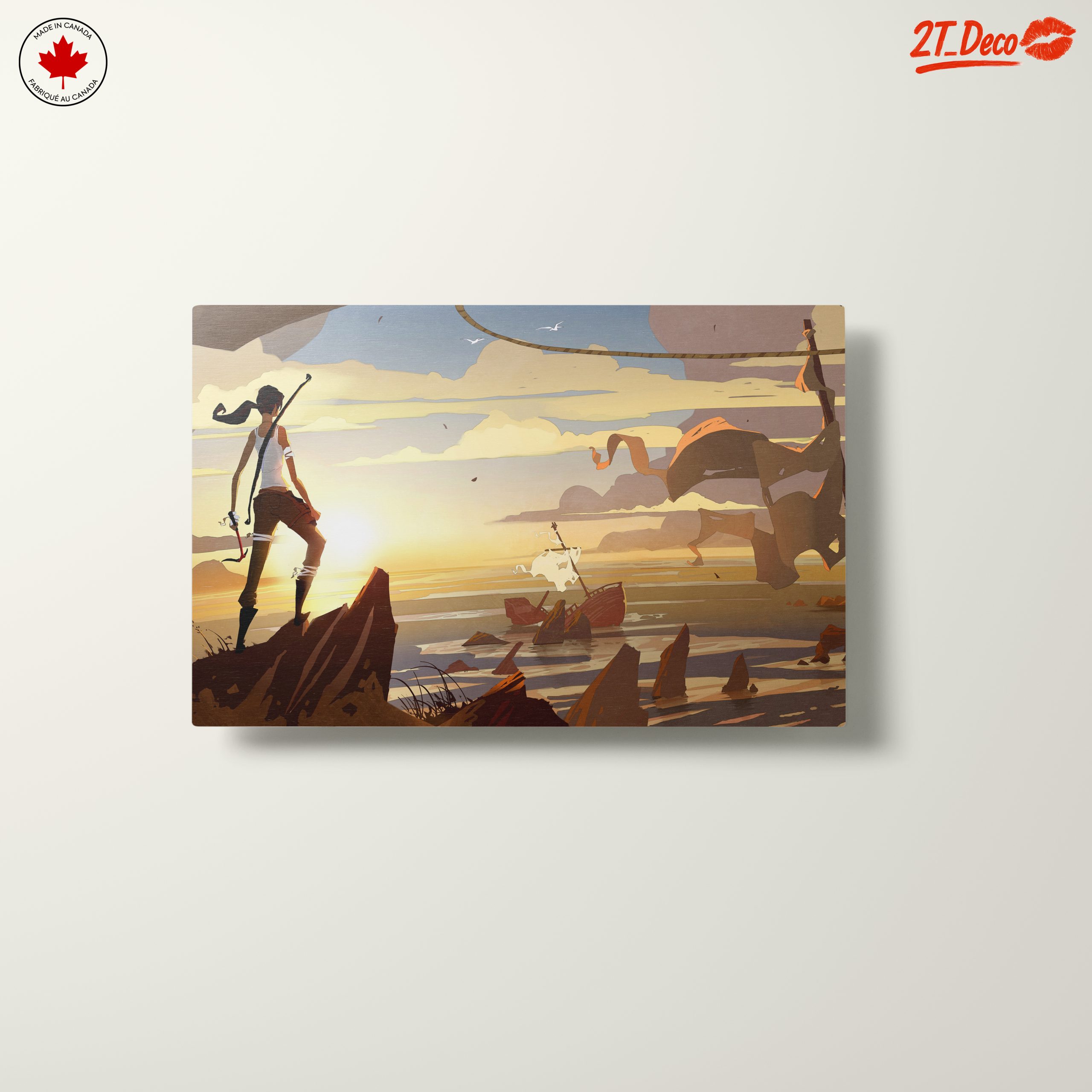Serene Adventure Illustration at Sunset - Image 10