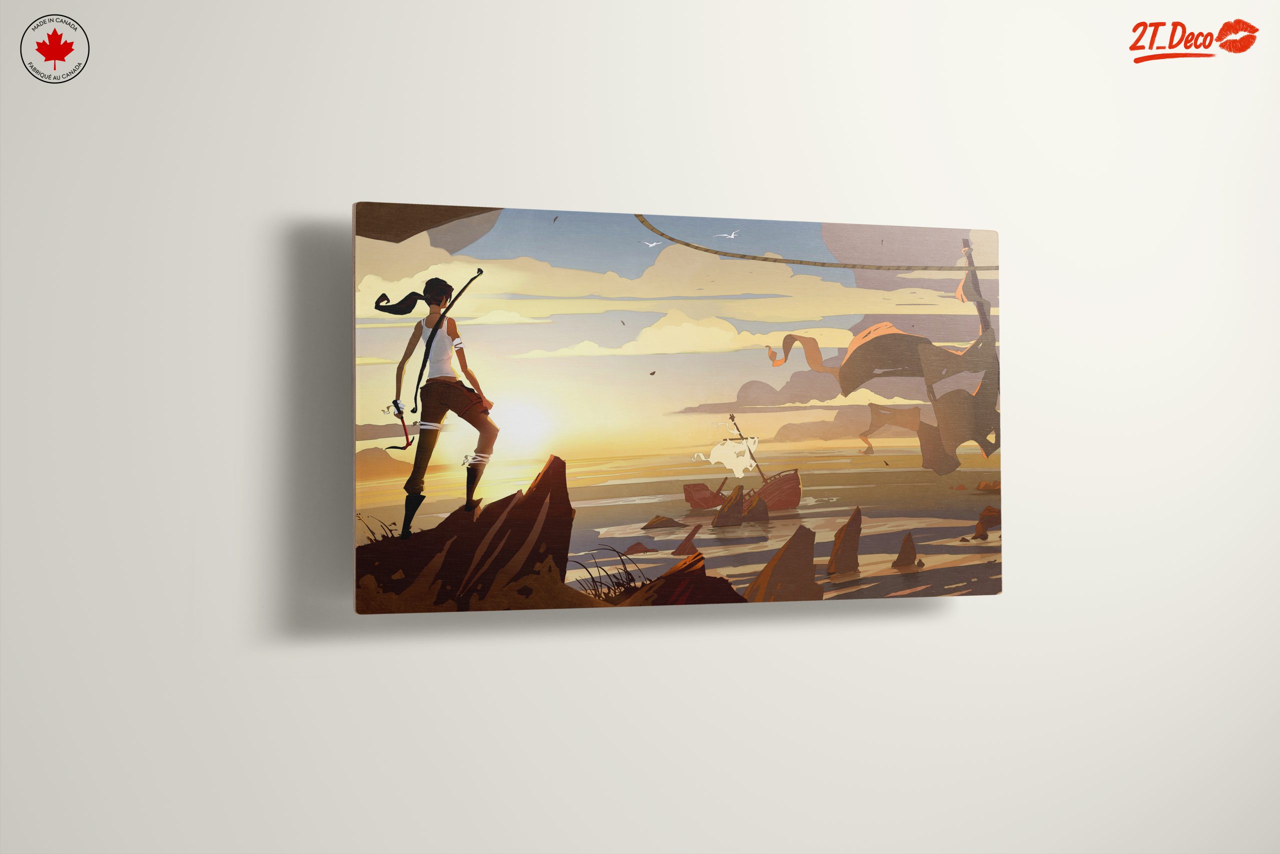 Serene Adventure Illustration at Sunset - Image 13