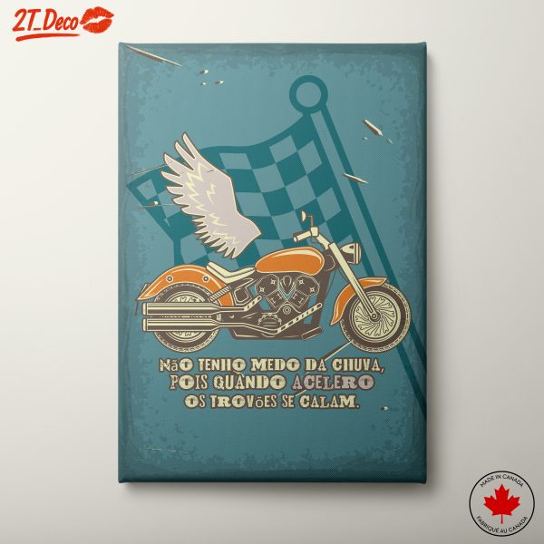 Vintage Motorcycle with Winged Design