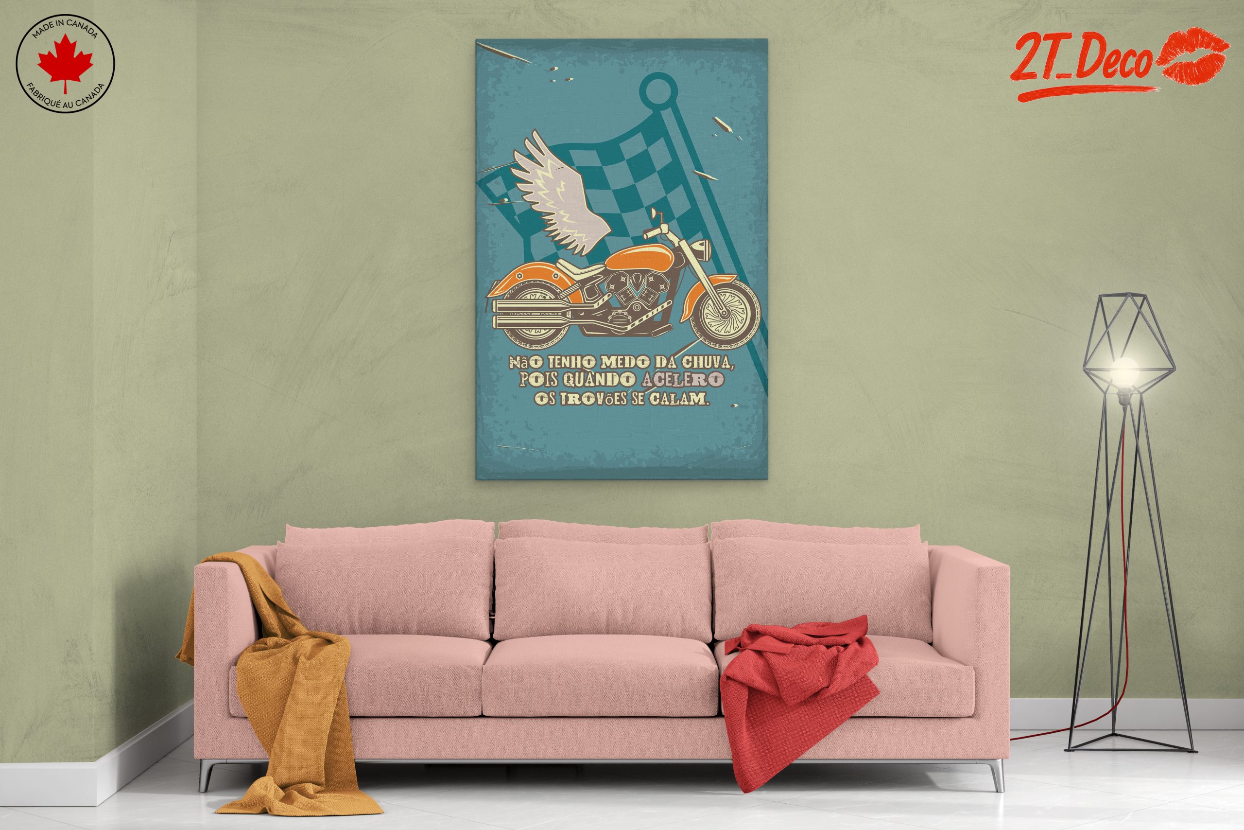 Vintage Motorcycle with Winged Design - Image 2