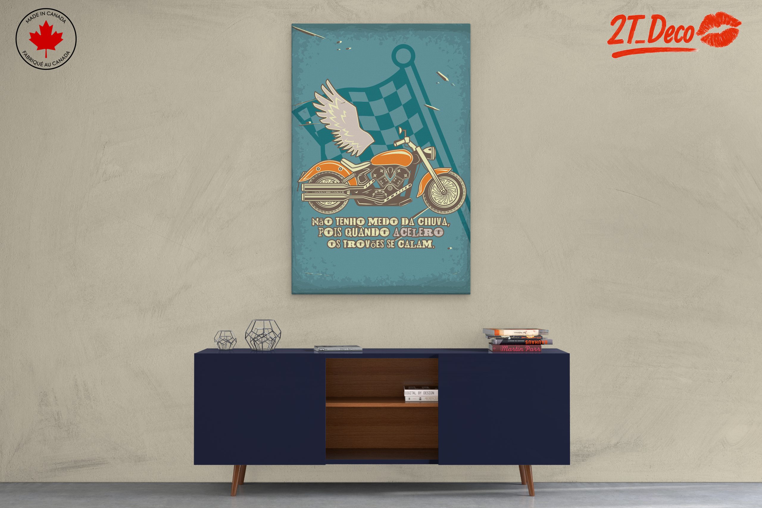 Vintage Motorcycle with Winged Design - Image 3