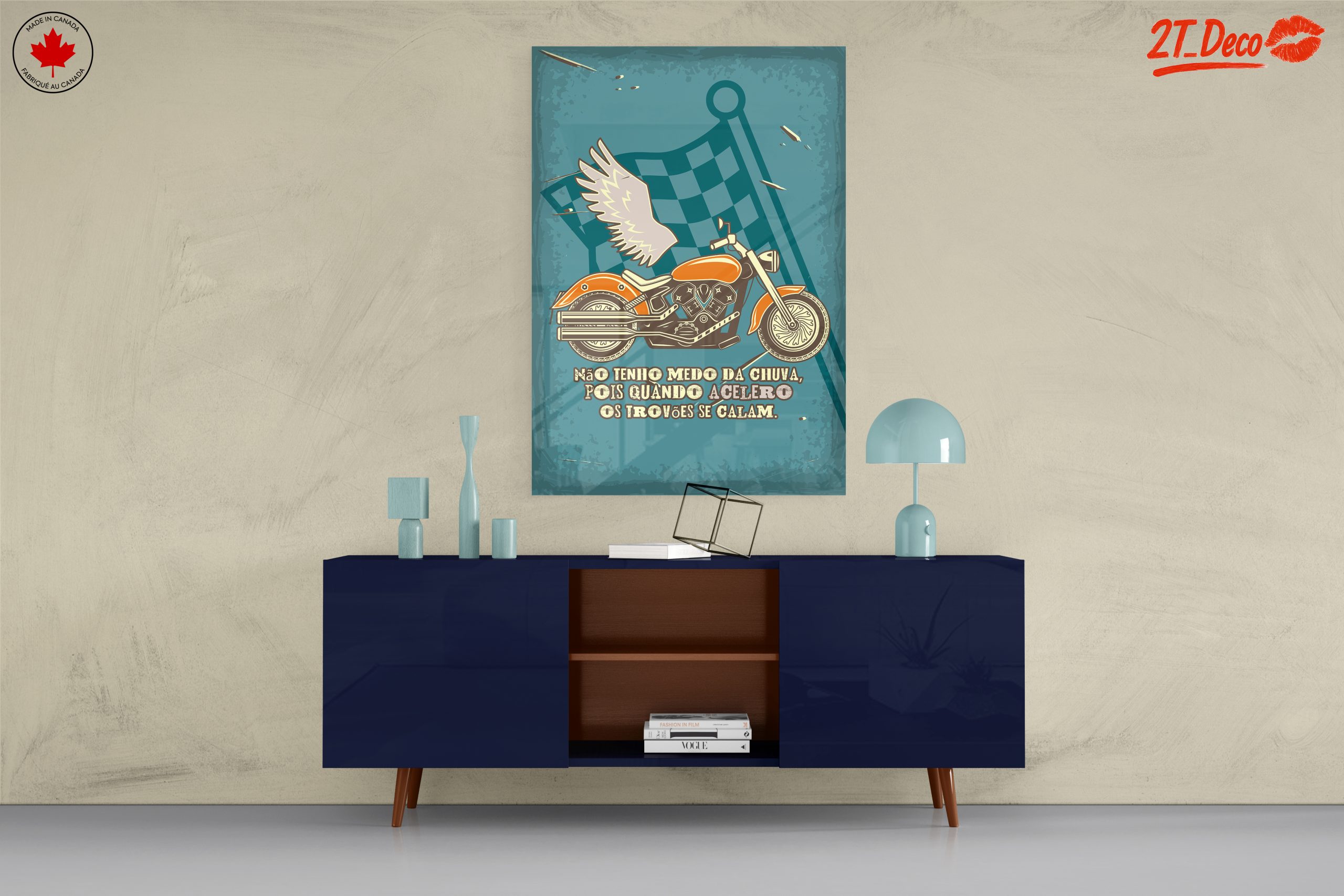 Vintage Motorcycle with Winged Design - Image 8