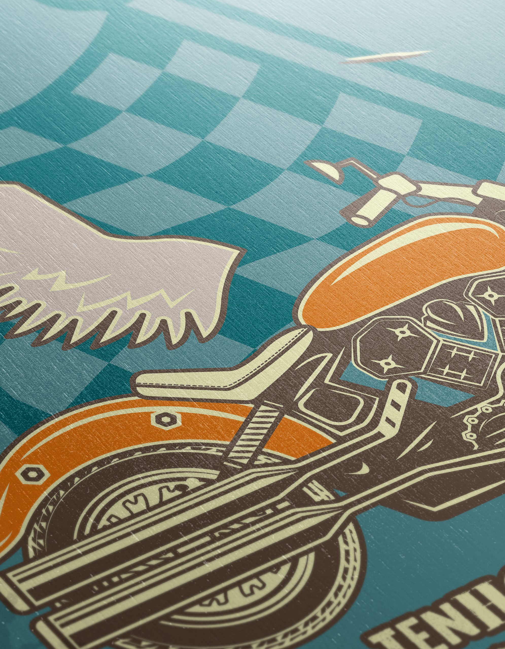Vintage Motorcycle with Winged Design - Image 12