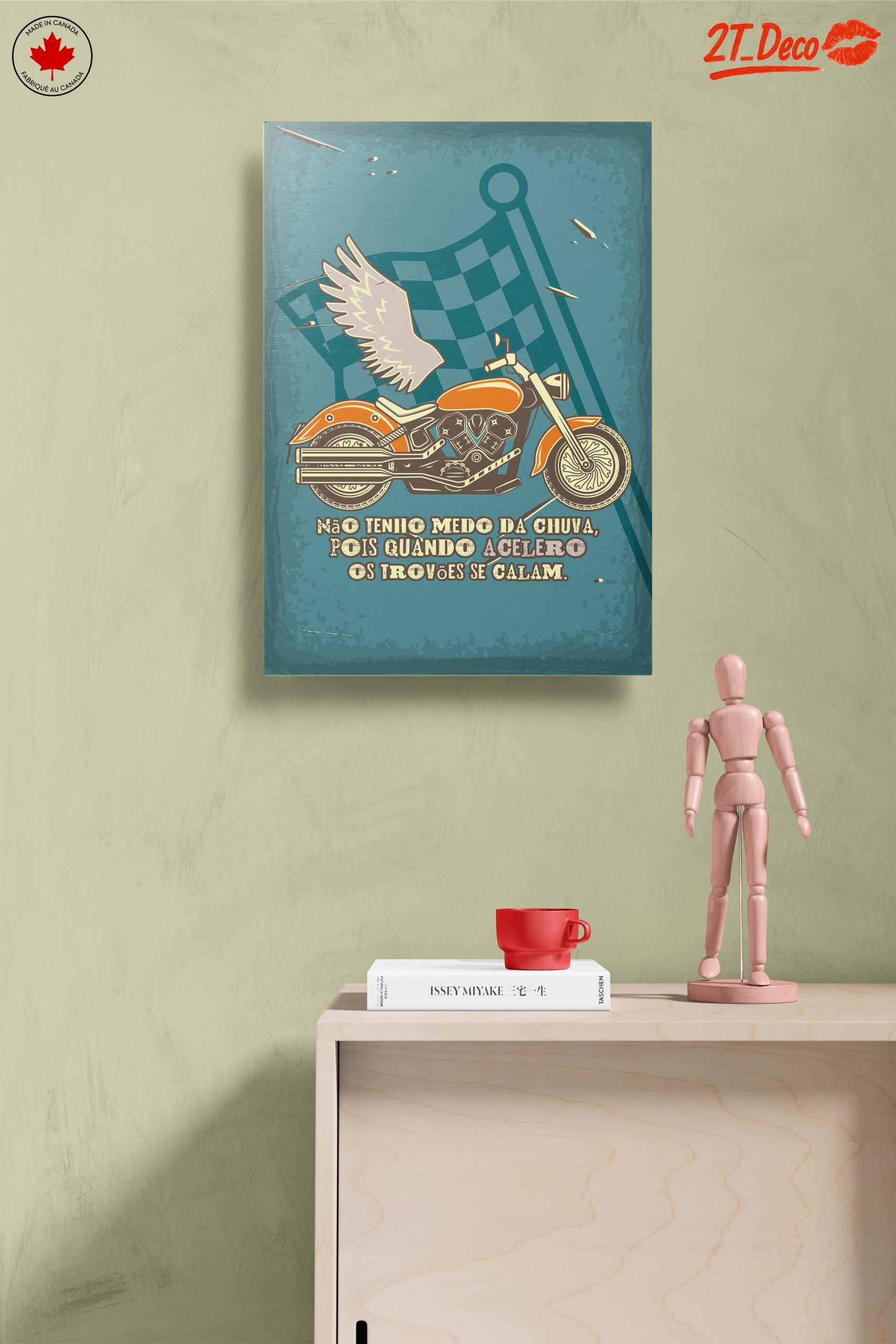 Vintage Motorcycle with Winged Design - Image 14