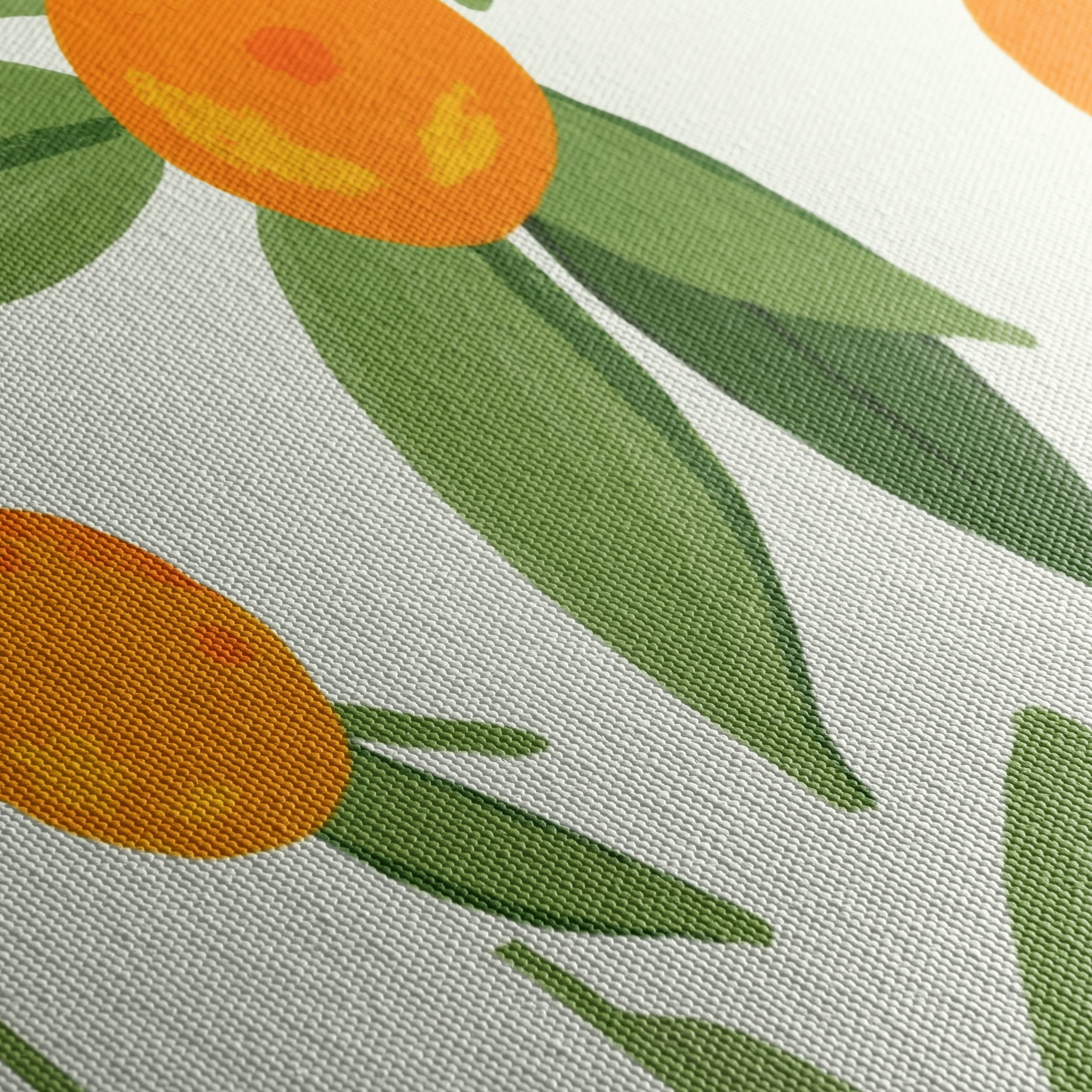 Vibrant Botanical Leaf Art with Oranges - Image 5