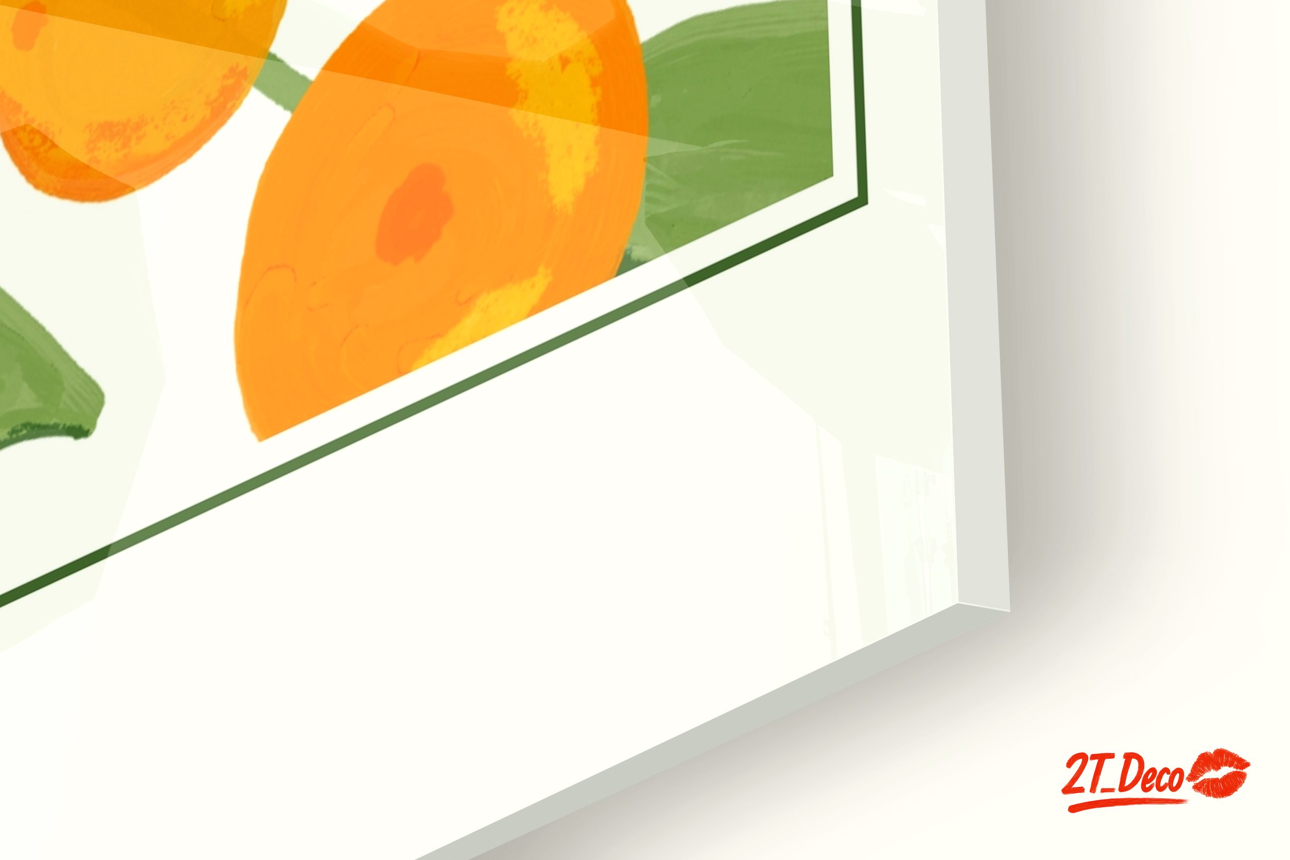 Vibrant Botanical Leaf Art with Oranges - Image 9