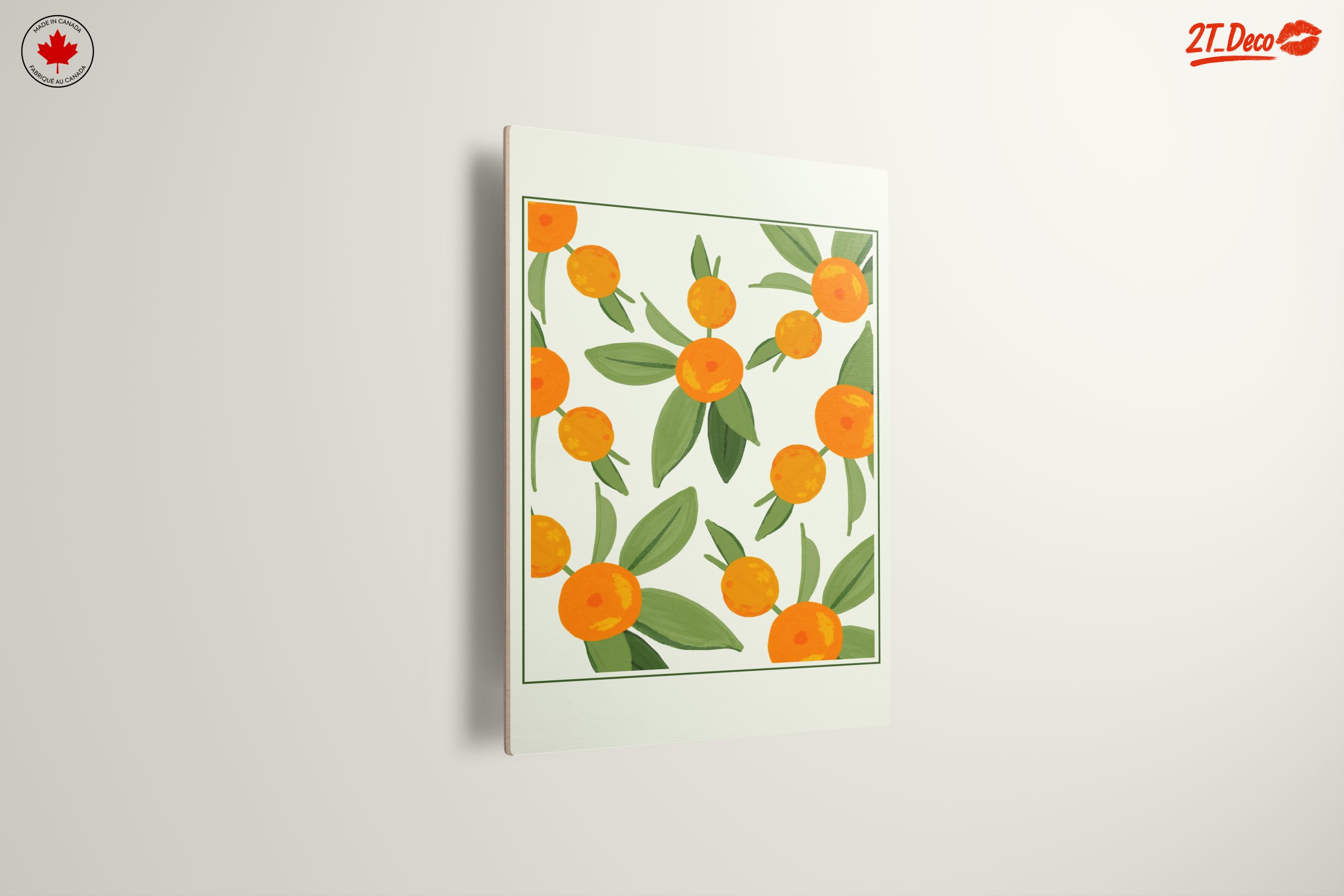 Vibrant Botanical Leaf Art with Oranges - Image 13